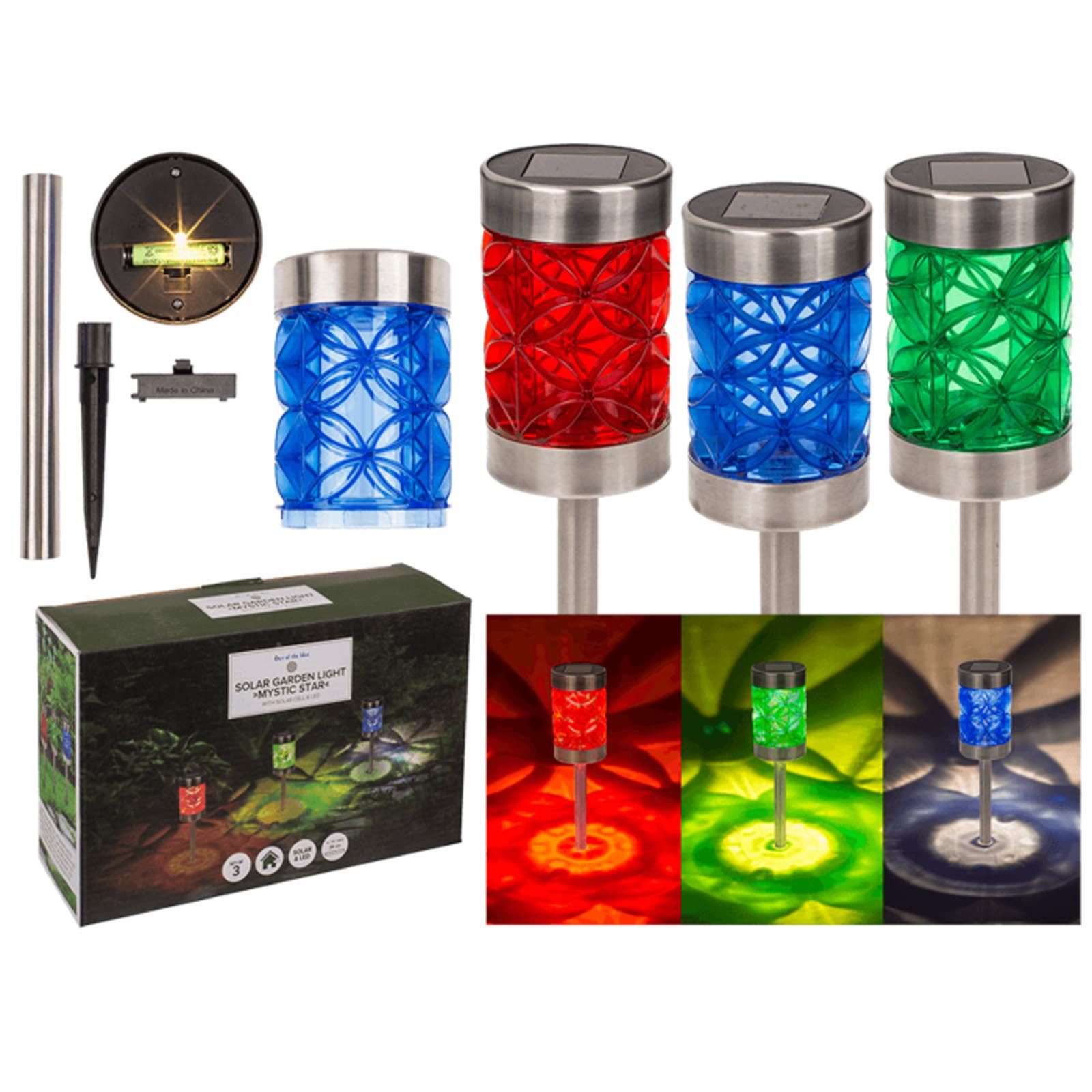 HAC24 LED Solarleuchte Garten Solar Lampen Solarlampen Terrasse, LED fest integriert, Warmweiß, Mystic Star mit Erdspieß – Bild 5 von 5