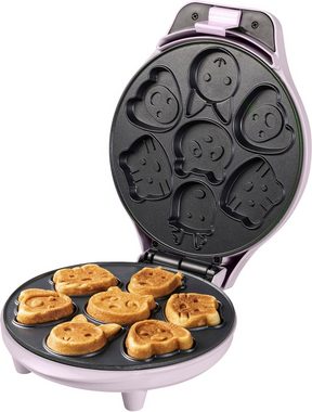 bestron Waffeleisen für Mini-Waffel-Kekse, 700 W, mit Backampel & Antihaftbeschichtung, Farbe: Rosa