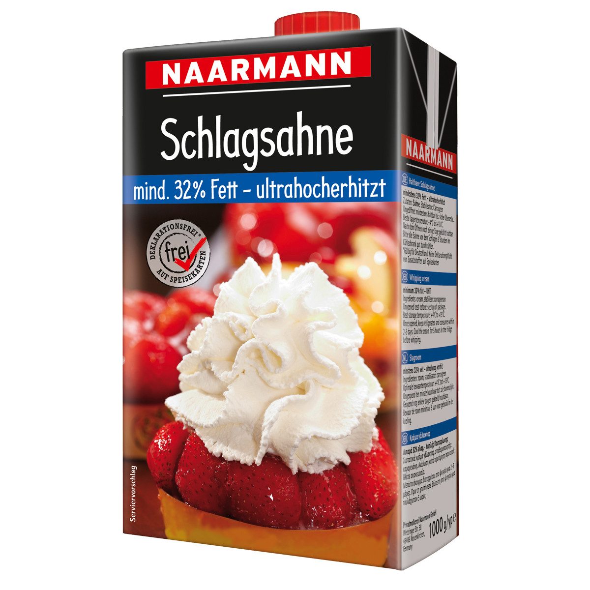 NAARMANN Milch, Naarmann Schlagsahne 32 Prozent Fett ultrahocherhitzt sahnig 1000g