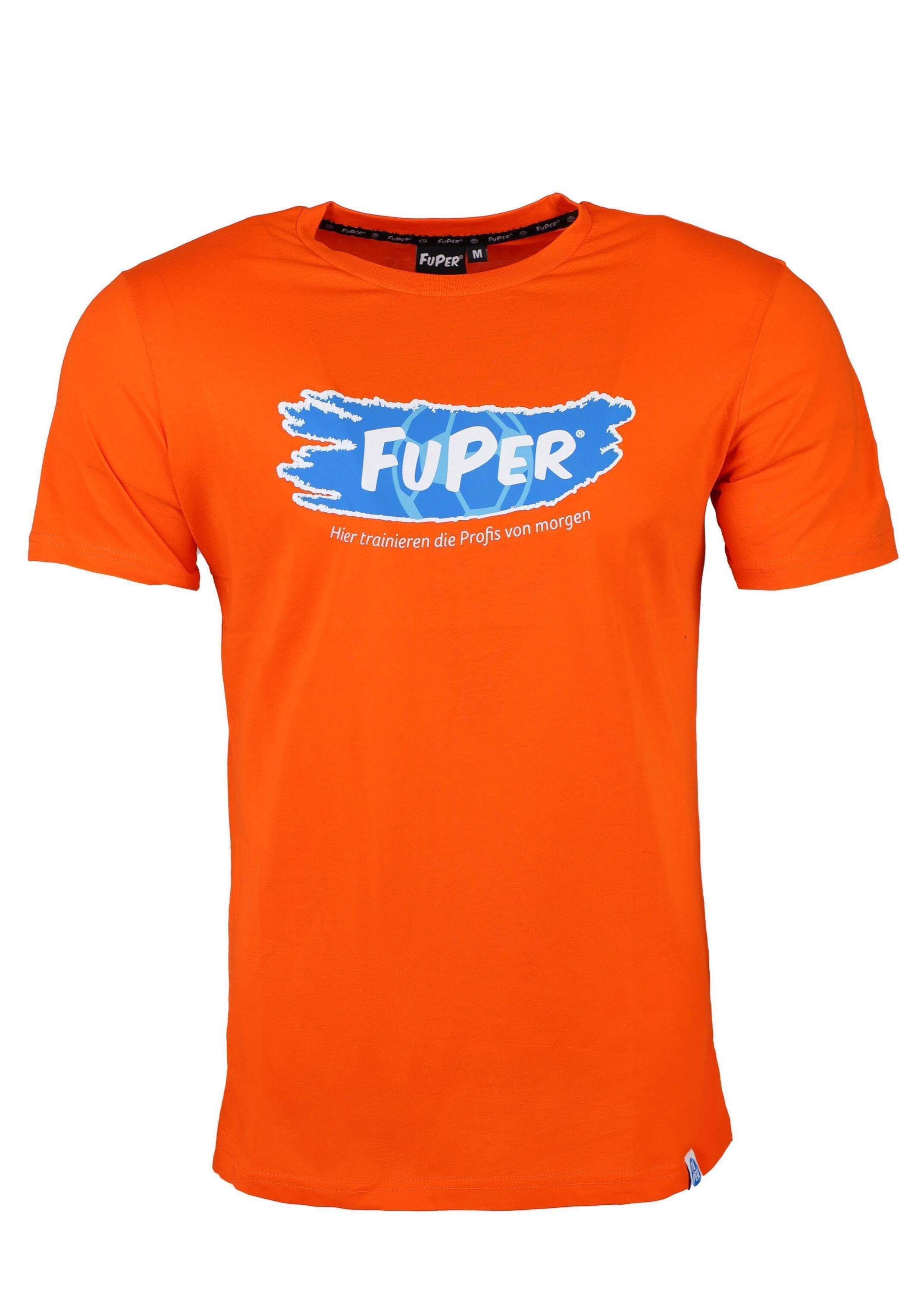 FuPer T-Shirt Tarik für Herren, aus Baumwolle für Sport und Lifestyle Orange