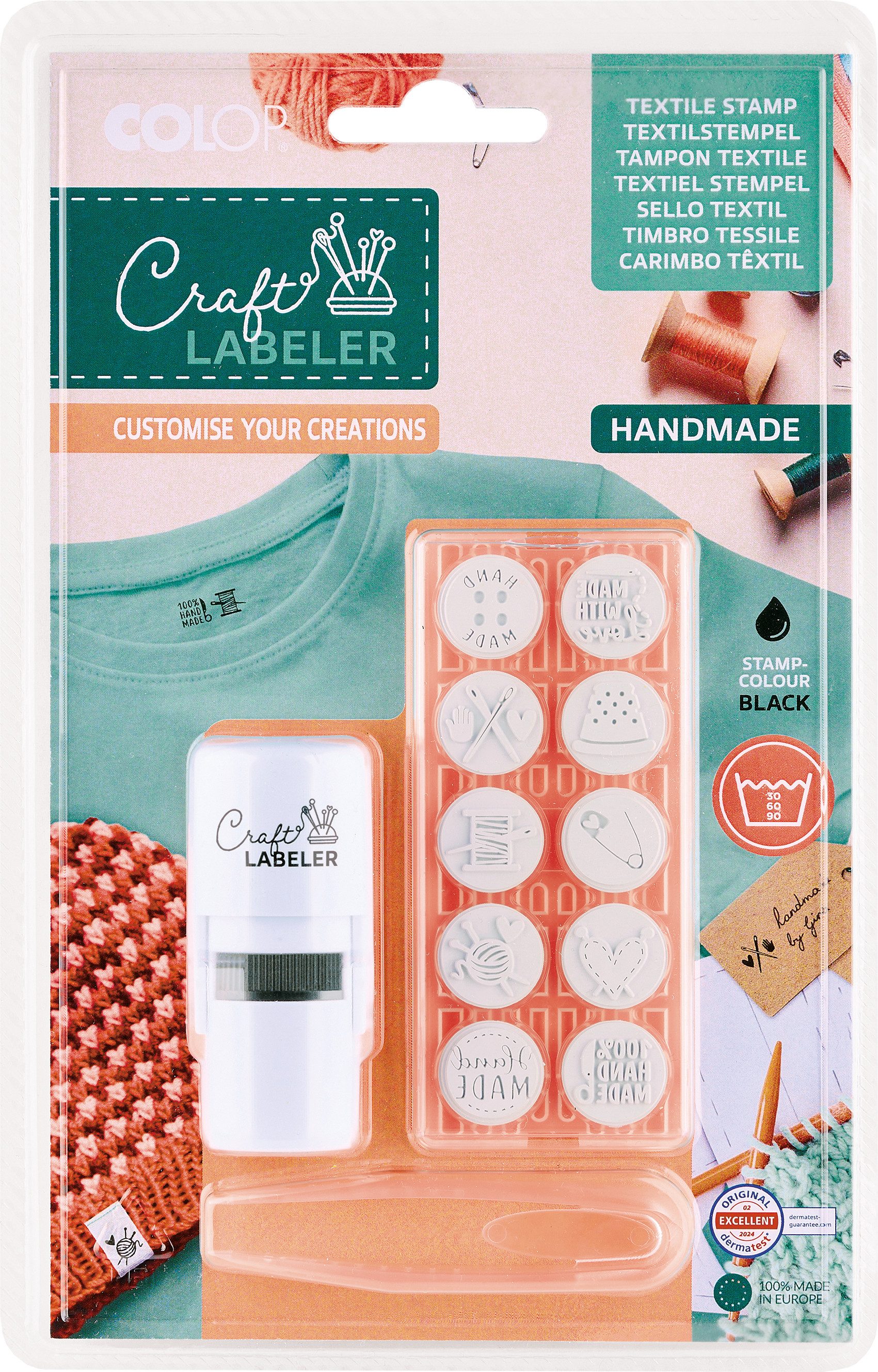COLOP Stempel Handmade, 13 Stück Kunststoff Stempelset