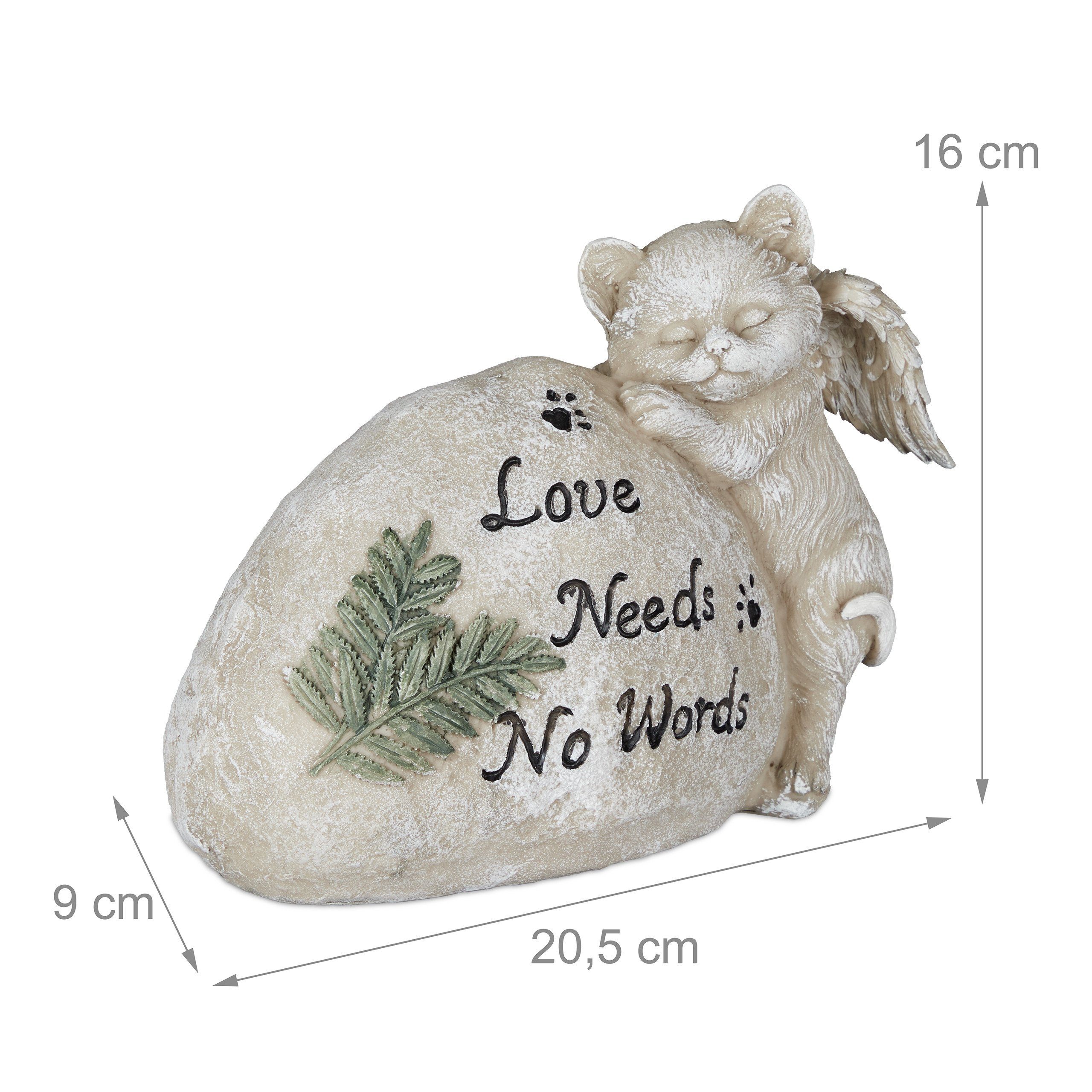 relaxdays Gartenfigur Grabschmuck für Katze