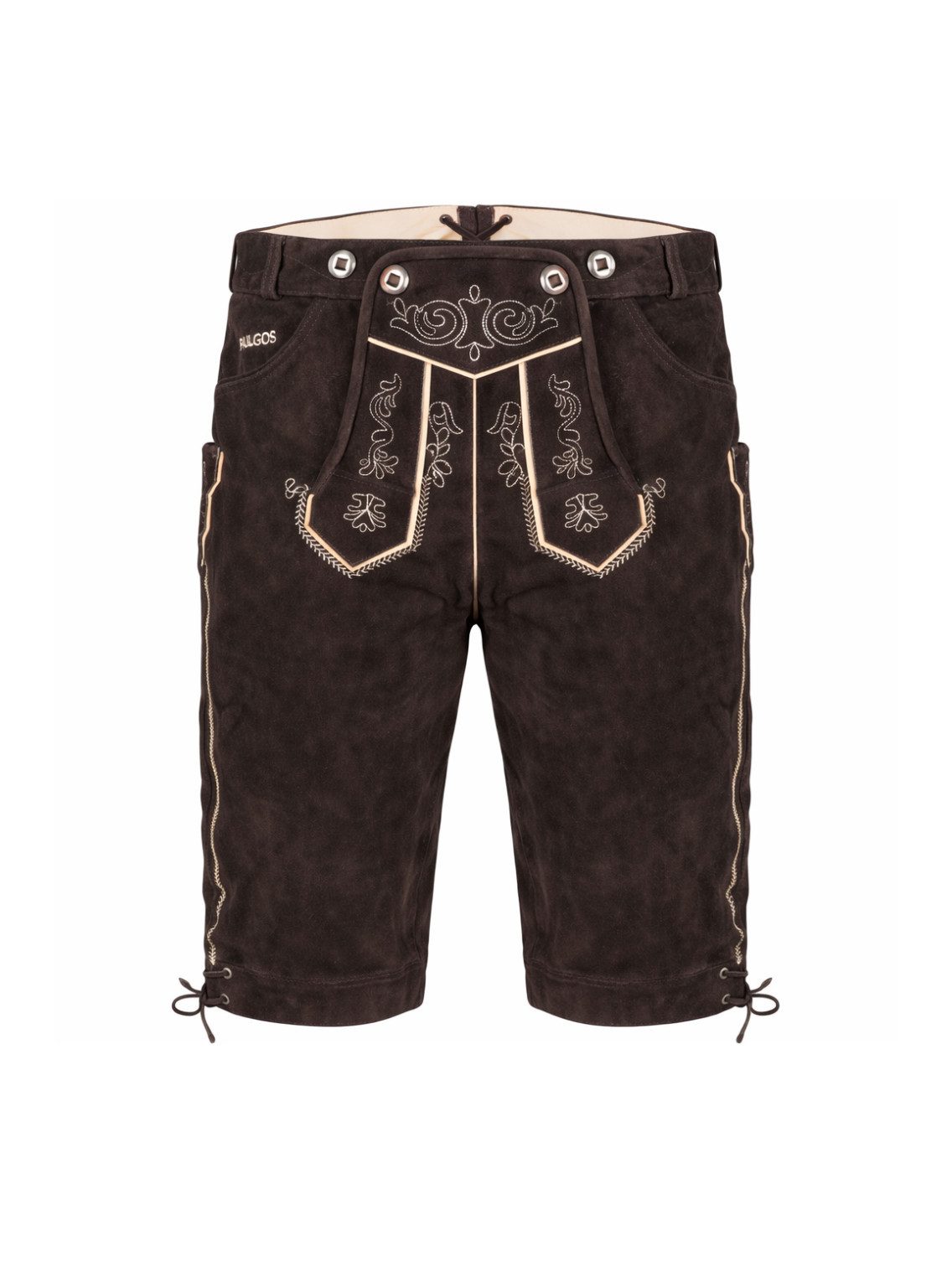 PAULGOS Trachtenhose Herren Lederhose Kniebund mit Trägern 100% Echtleder