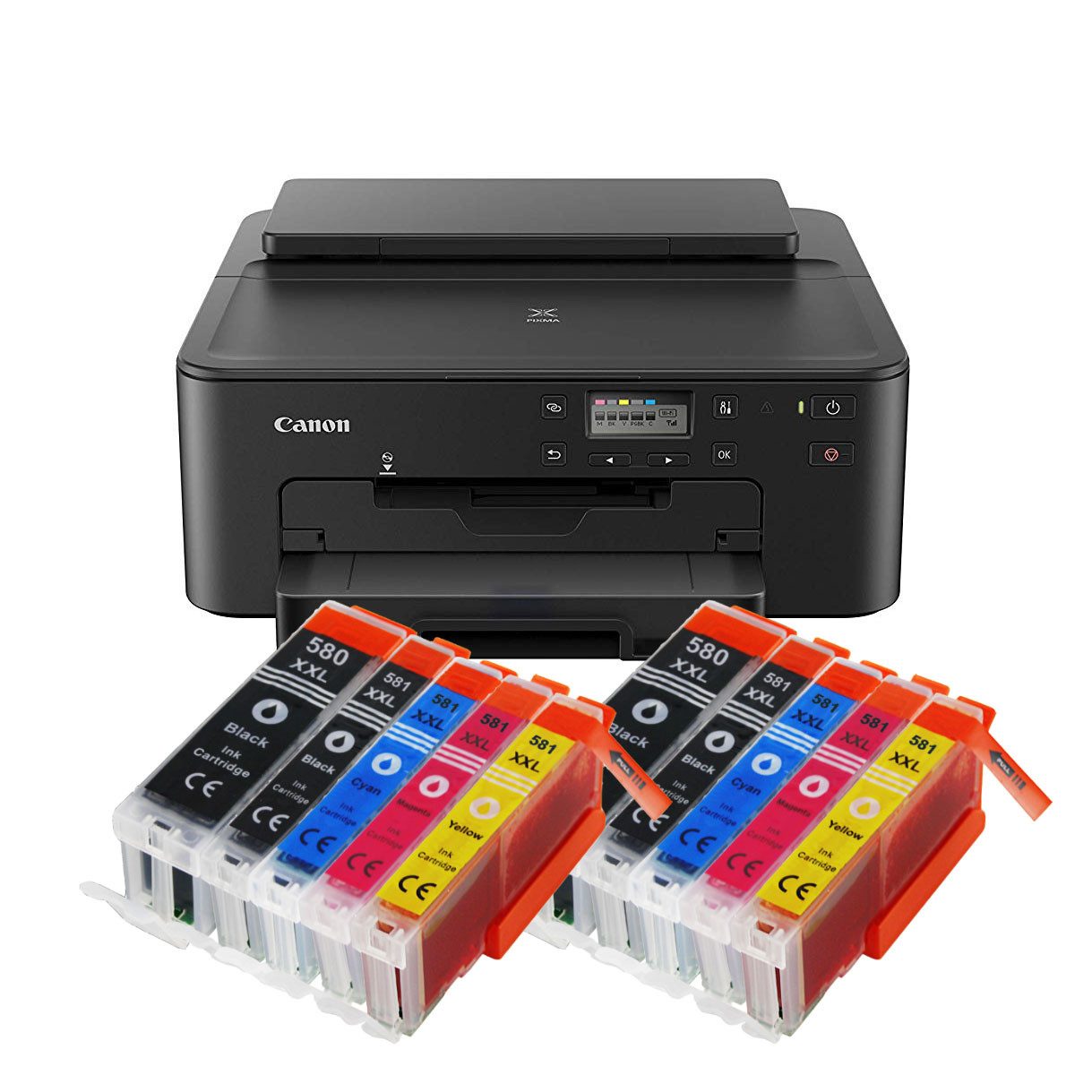 Canon Pixma TS705a Tintenstrahldrucker mit 10 kompatiblen XXL Patronen Tintenstrahldrucker