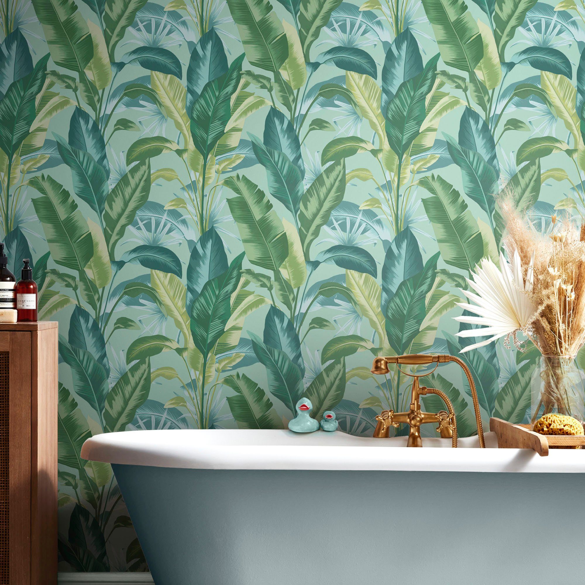 Envy Vliestapete Leaf It Out Midnight, Sunrise and Twilight, glatt, gemustert, (1 St), gemustert, FSC® zertifiziert, mit lebhaftem Druck, 10 Meter Länge