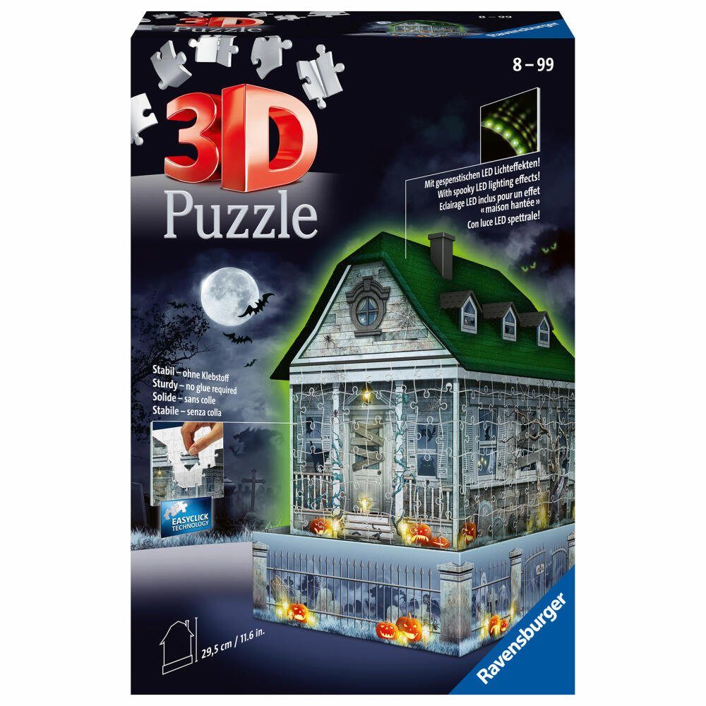 Ravensburger 3D-Puzzle 3D Gruselhaus bei Nacht 216 Teile, Puzzleteile