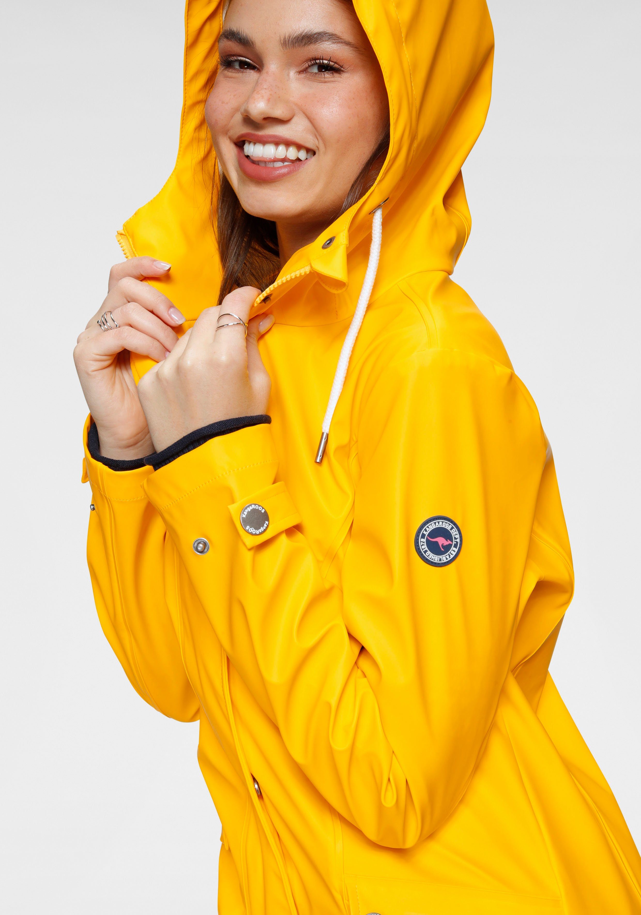 KangaROOS Regenjacke mit reflektierenden Logo-Drucken gelb