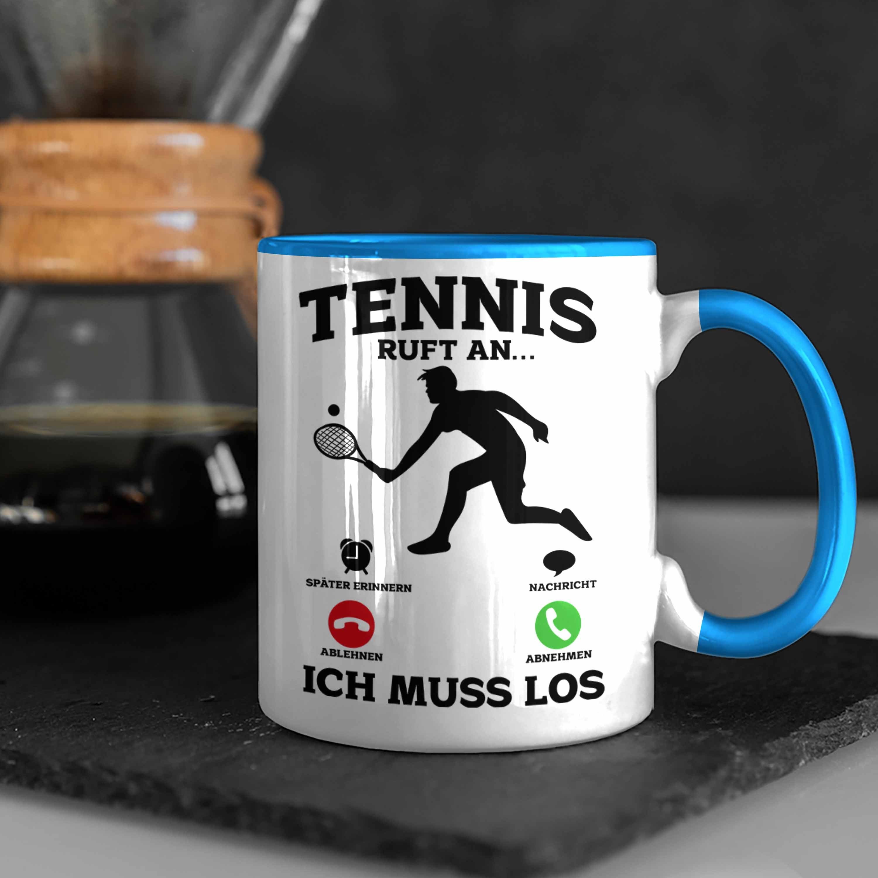 Trendation Tasse Tennis Tasse Geschenk Lustige - Tennisfans Blau Tennissp Tasse Geschenkidee