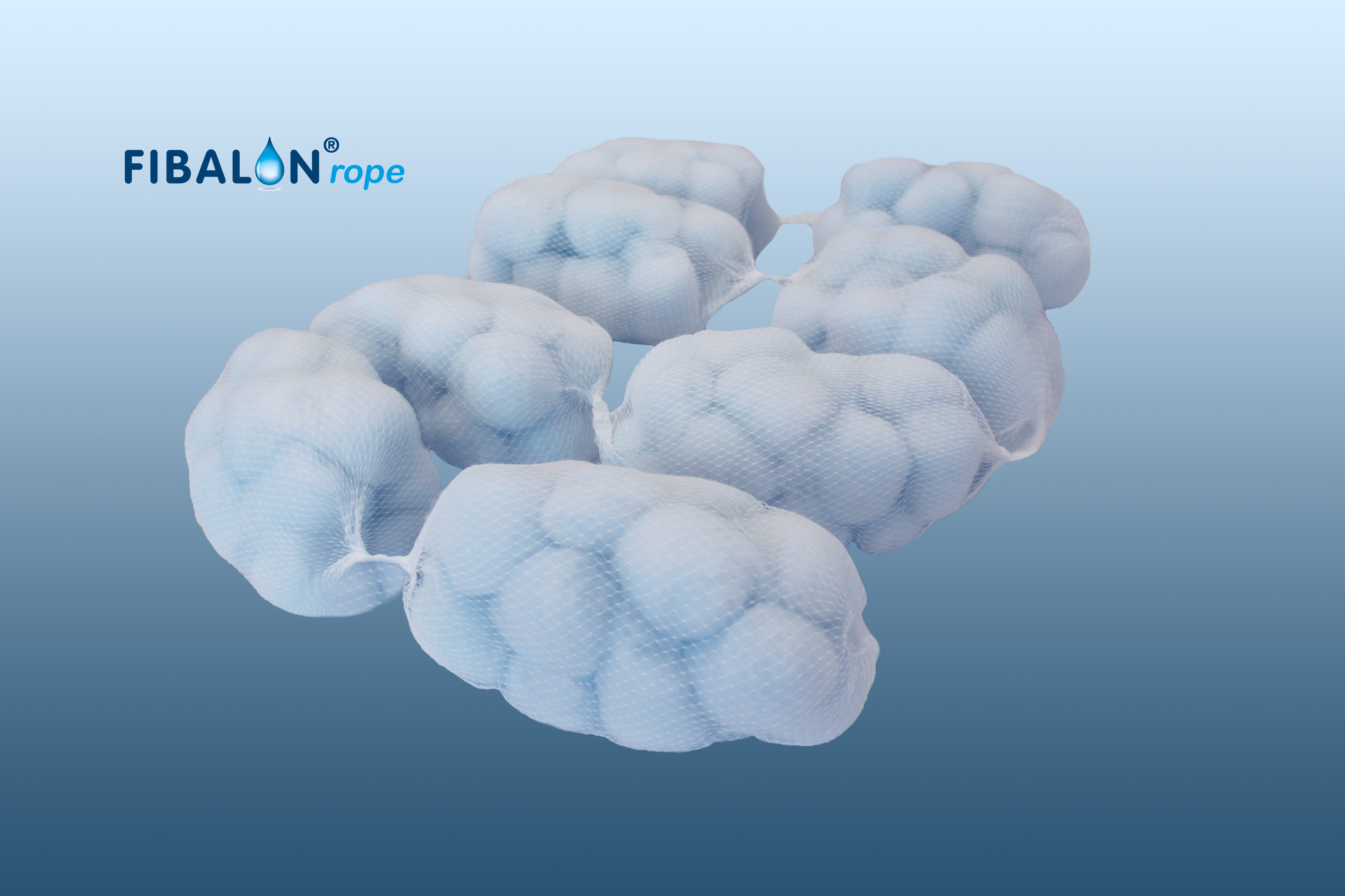 FIBALON® Filterbälle FIBALON®rope weiterentwickelter Poolfilter, mit 8 Netzen Filterbälle, für herkömmliche Sandfilteranlagen, (1-St., entspricht 25 kg Filtersand, 700g anderer Filterballs), für einfachste Handhabung