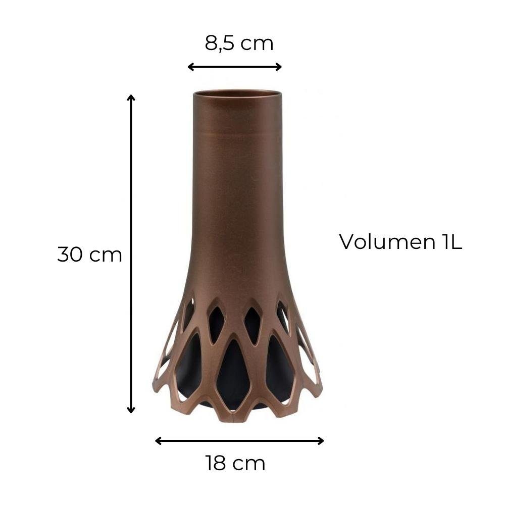 GarPet Bodenvase Grabvase Roseta mit Sockel Gewicht Friedhof Vase Grabschmu günstig online kaufen