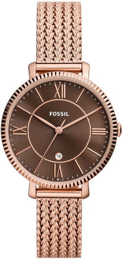 Fossil Quarzuhr JACQUELINE, ES5322, Armbanduhr, Damenuhr, Datum, analog