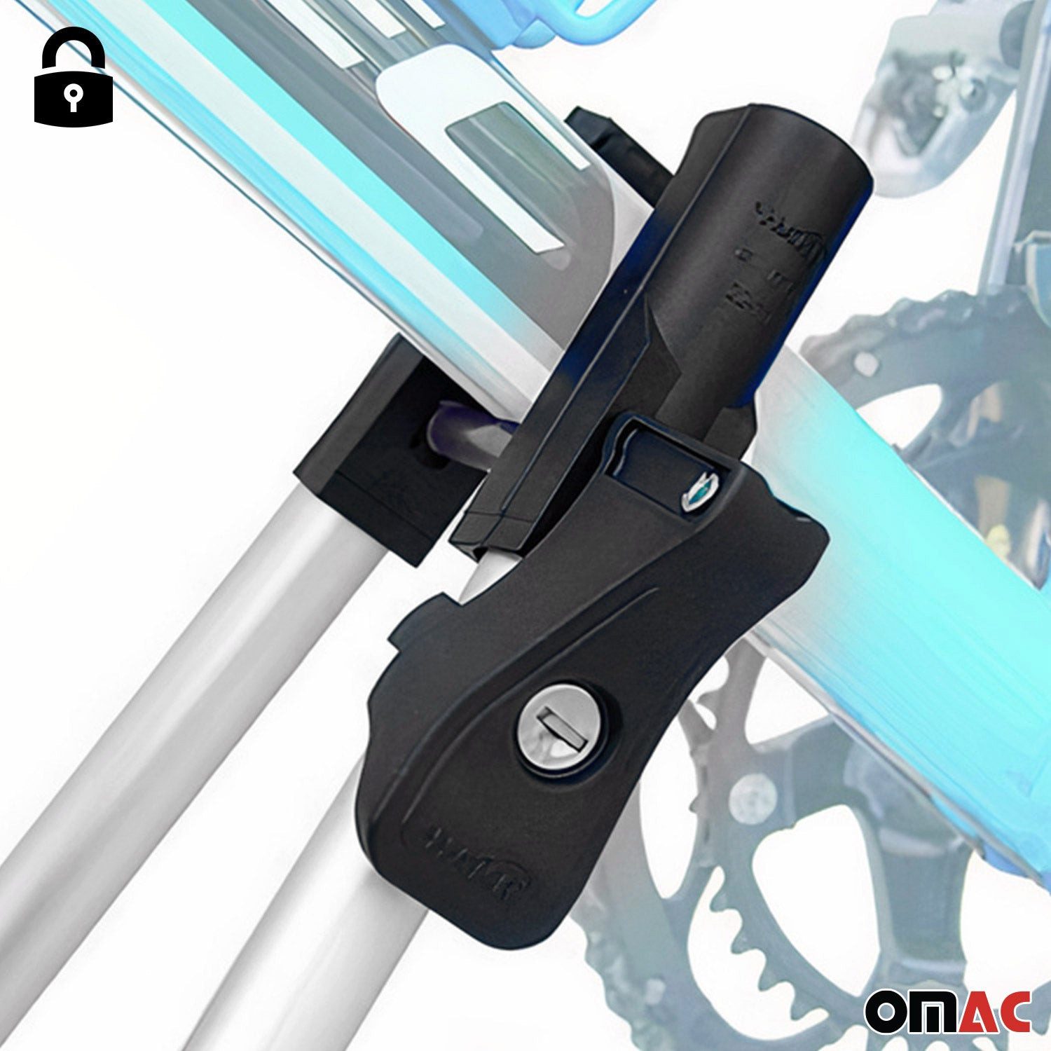 OMAC Dachfahrradträger Dachfahrradträger bis 17 kg Aluminium Silber Fahrradhalter, (1-tlg), Abnehmbar, Leichtgewichtig – Bild 5 von 5