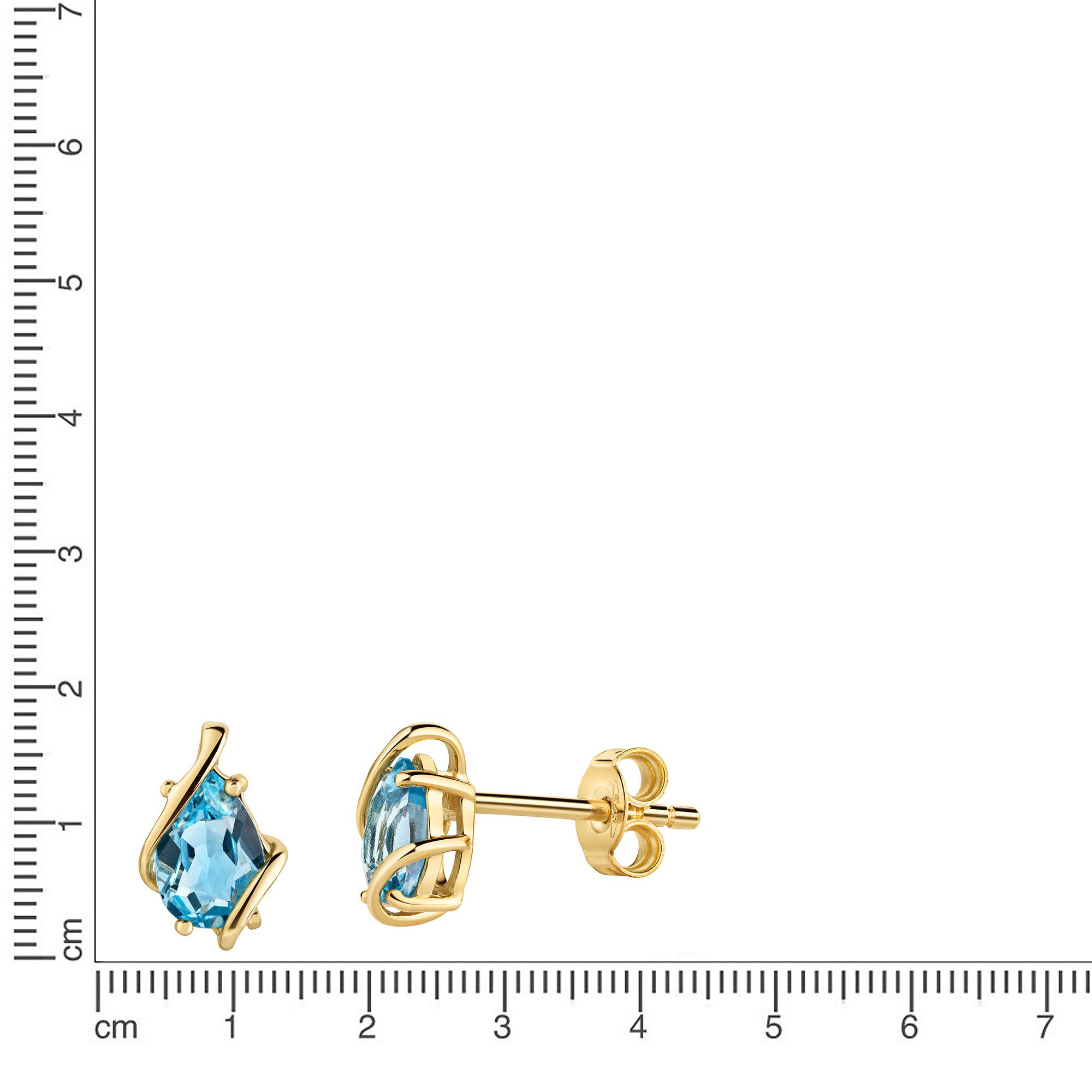 Fascination by Ellen K. Paar Ohrstecker 375/- Gelbgold glanz Blautopas günstig online kaufen