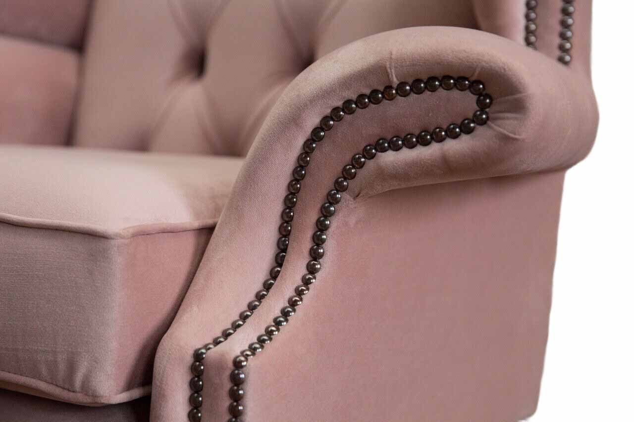 Xlmoebel Ohrensessel Samt Sessel im Chesterfield Design – Polster Möbel für Ihr Zuhaus (1-St), Made in Europa