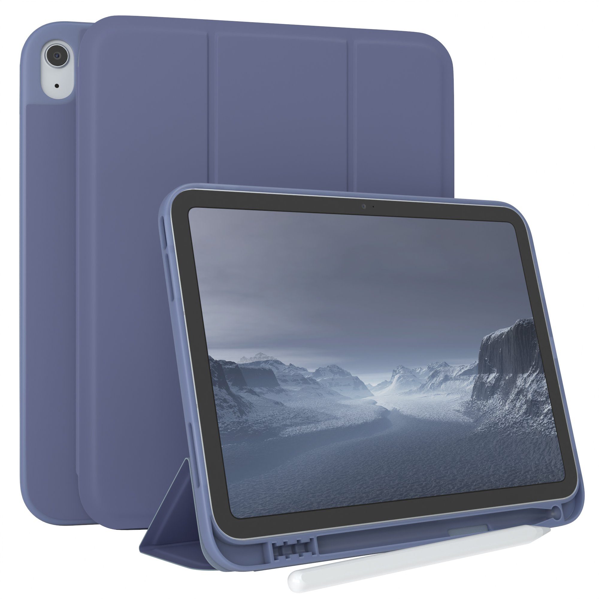 EAZY CASE Tablet-Hülle Penholder Smartcase für Apple iPad 2025 (11. Gen) 11 Zoll, Tablettasche klappbares Etui mit Penholder Stifthalterung Eis Blau