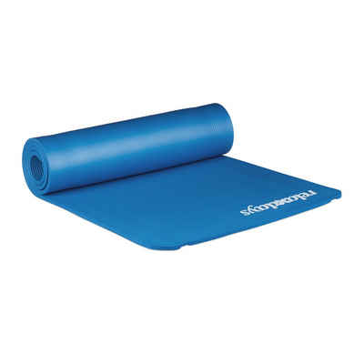 relaxdays Yogamatte Yogamatte 1 cm dick einfarbig, Blau