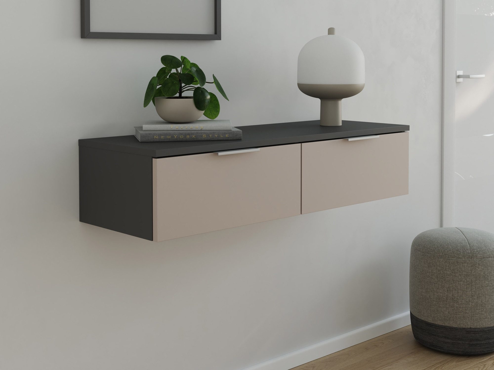Magnolia Home Schubkastenkommode Design Hängekonsole Sideboard Urban Slimline 2 Softeinzüge lackiert Cr