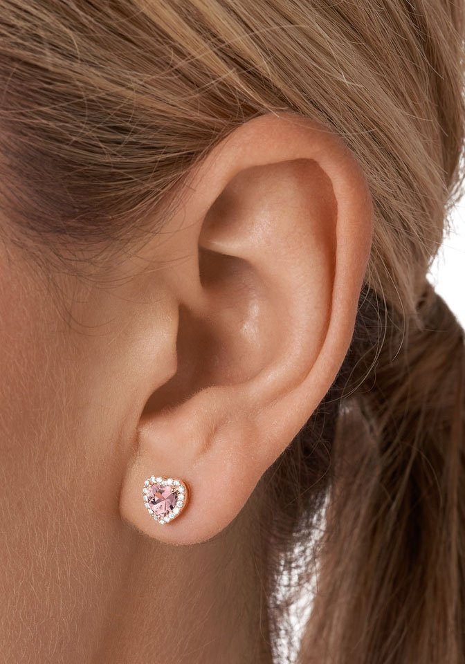 MICHAEL KORS Paar Ohrstecker Schmuck Geschenk Silber 925 Ohrringe PREMIUM HEART Herzen, mit Zirkonia (synth)