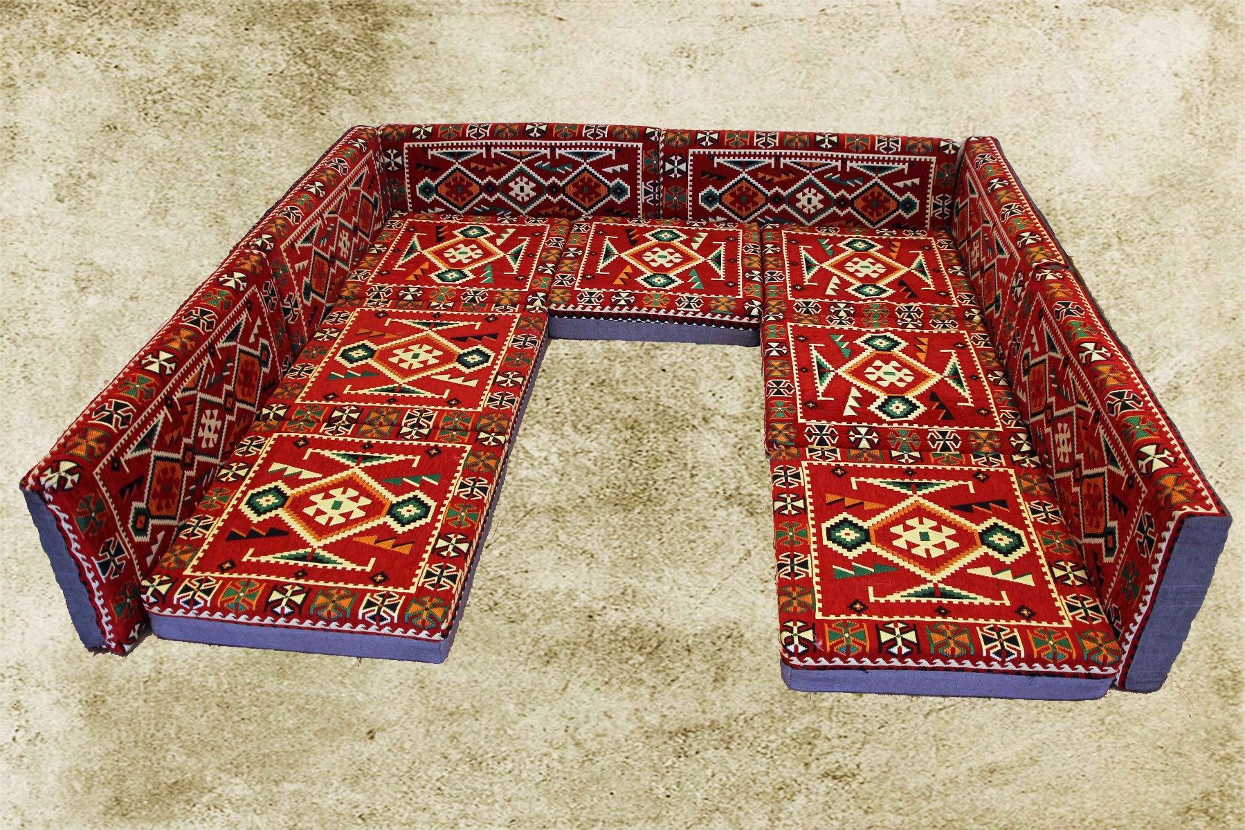 CaddeBuy Sofa Sark Kösesi, Orientalische Sitzecke, Sedir, Osmanlische Sitz, Kelim, 13 Teile
