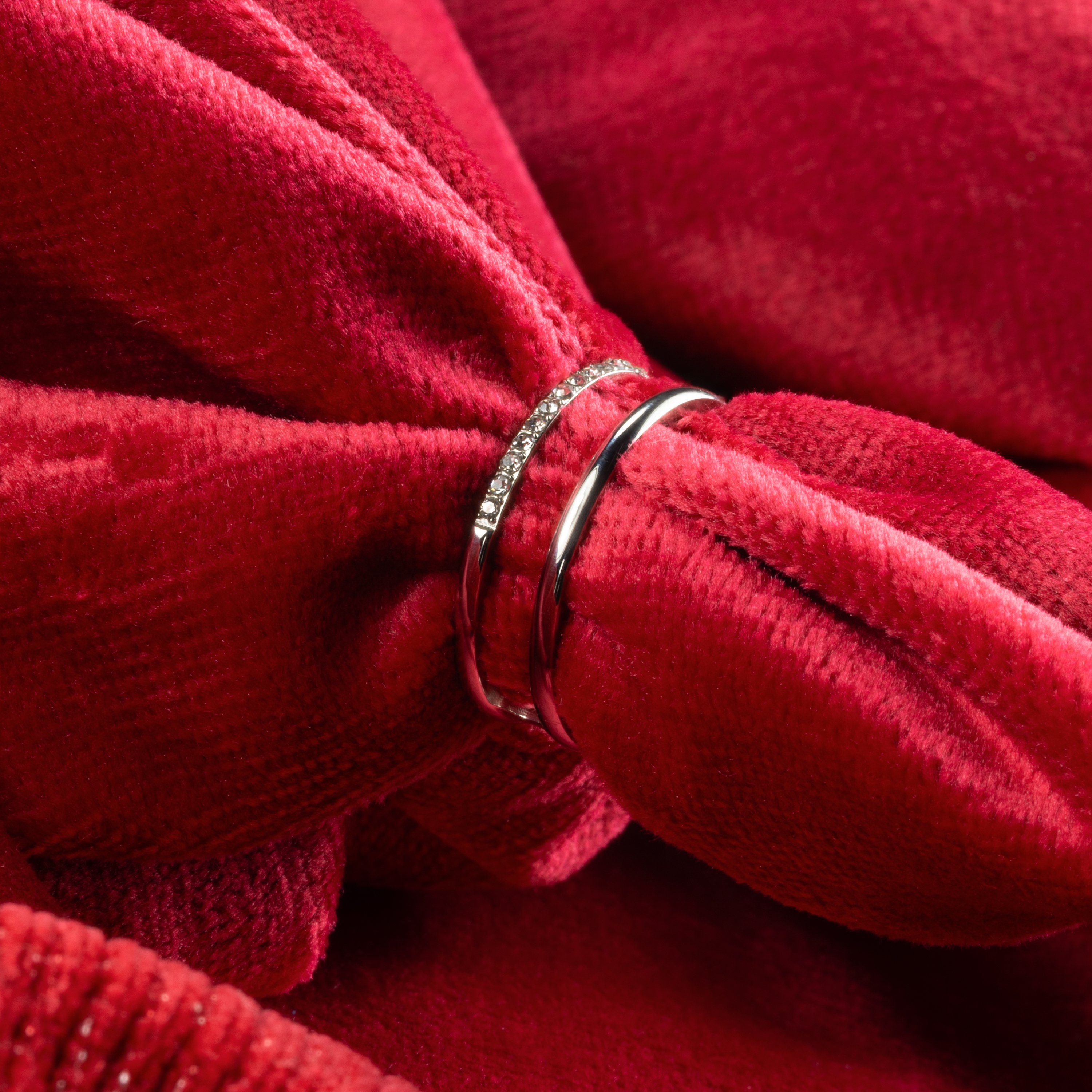 meditoys Fingerring Damen-Edelstahlring · Ausgefallener Doppelring mit Kris günstig online kaufen