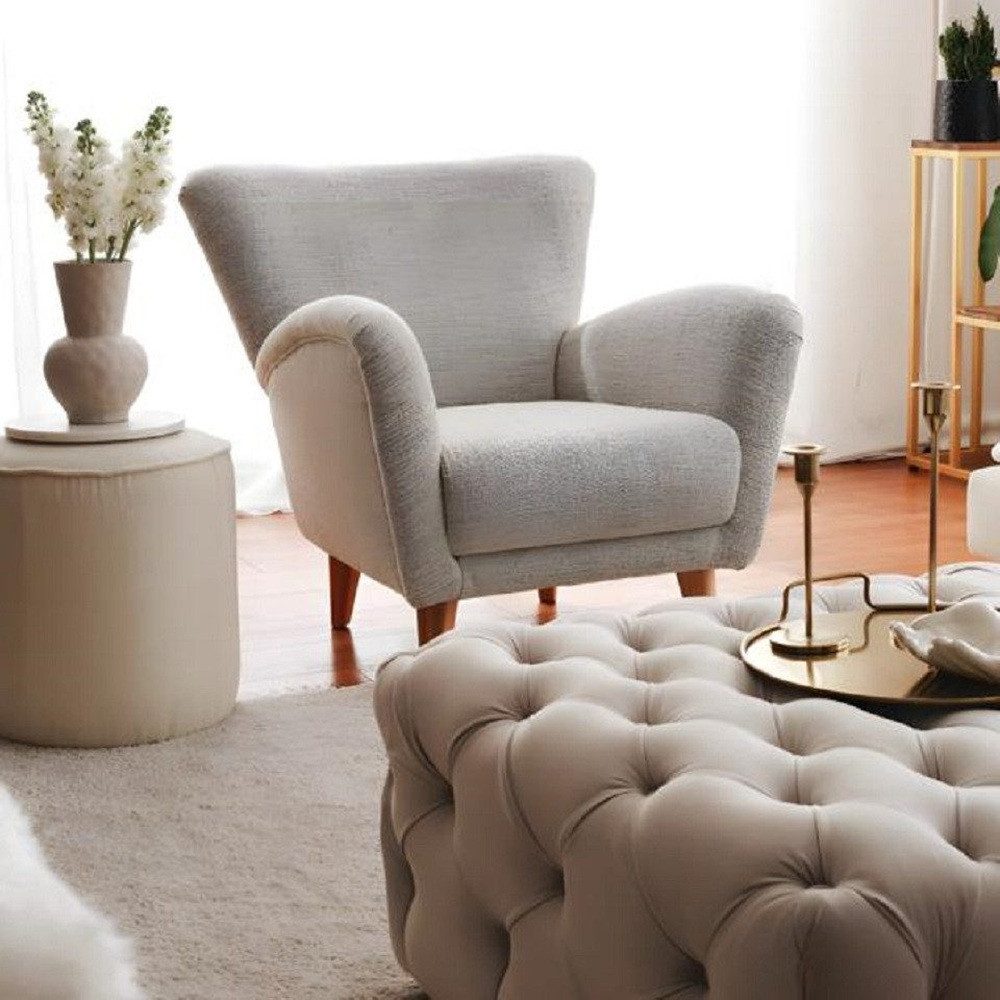 Xlmoebel Loungesessel Polstersessel in Grau mit ergonomischer Form und bequemer Polsterung (Sessel), Hergestellt in Europa