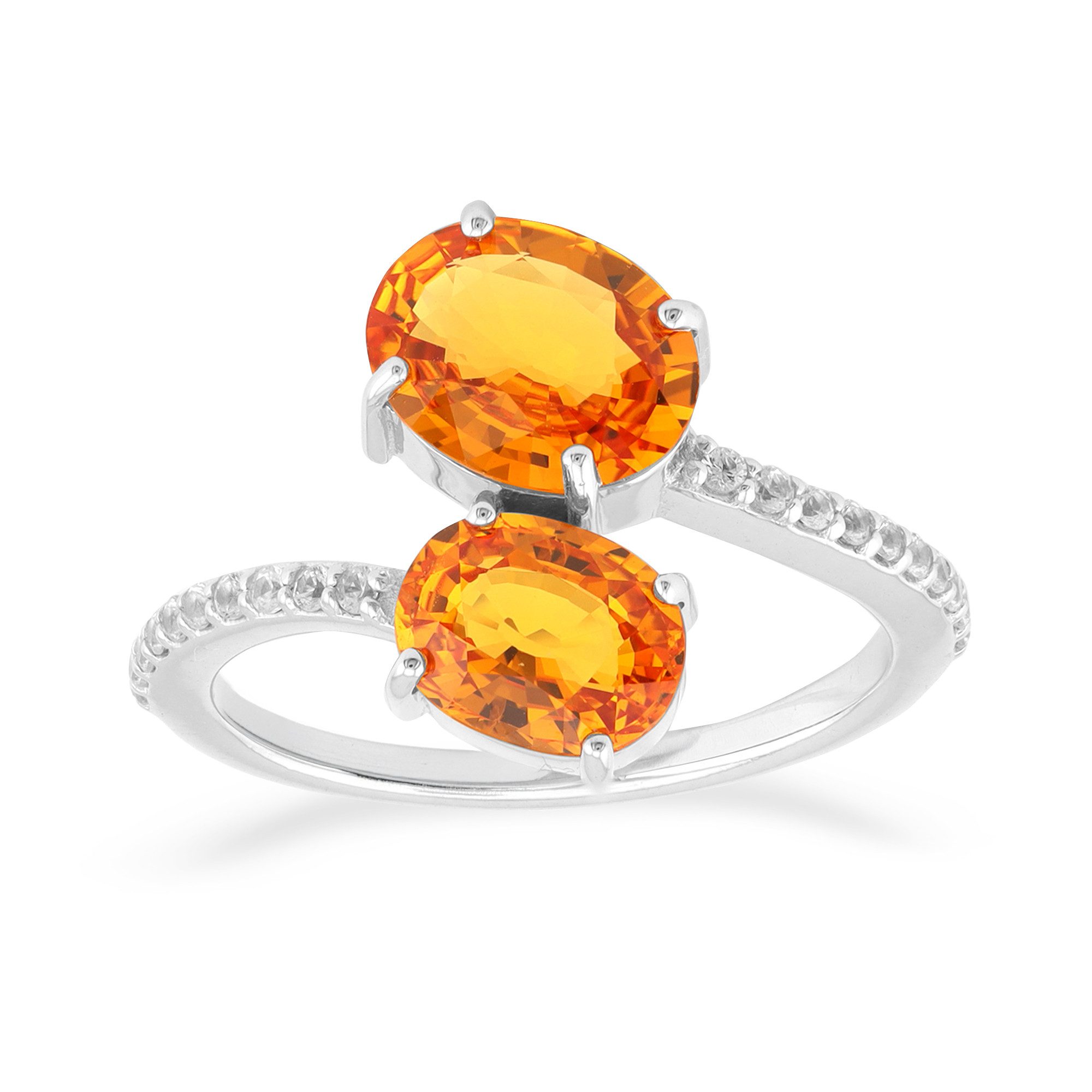 Cavill Goldring Cavill Weißgoldring 3,53 ct Ban Ka Cha Saphir & weiße Saphire 375 (1-tlg)