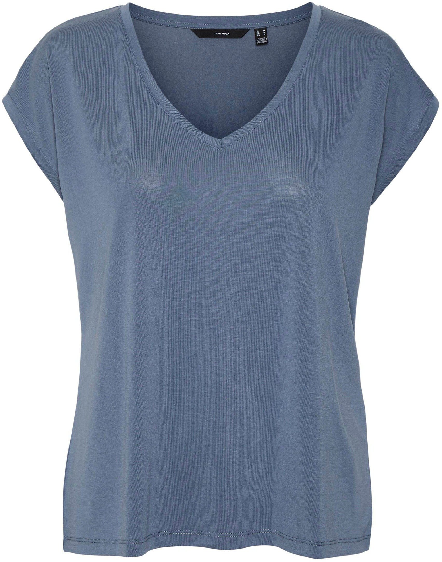 Vero Moda V-Shirt VMFILLI SS V-NECK TEE GA NOOS Materialmix, relaxed fit – Bild 4 von 5