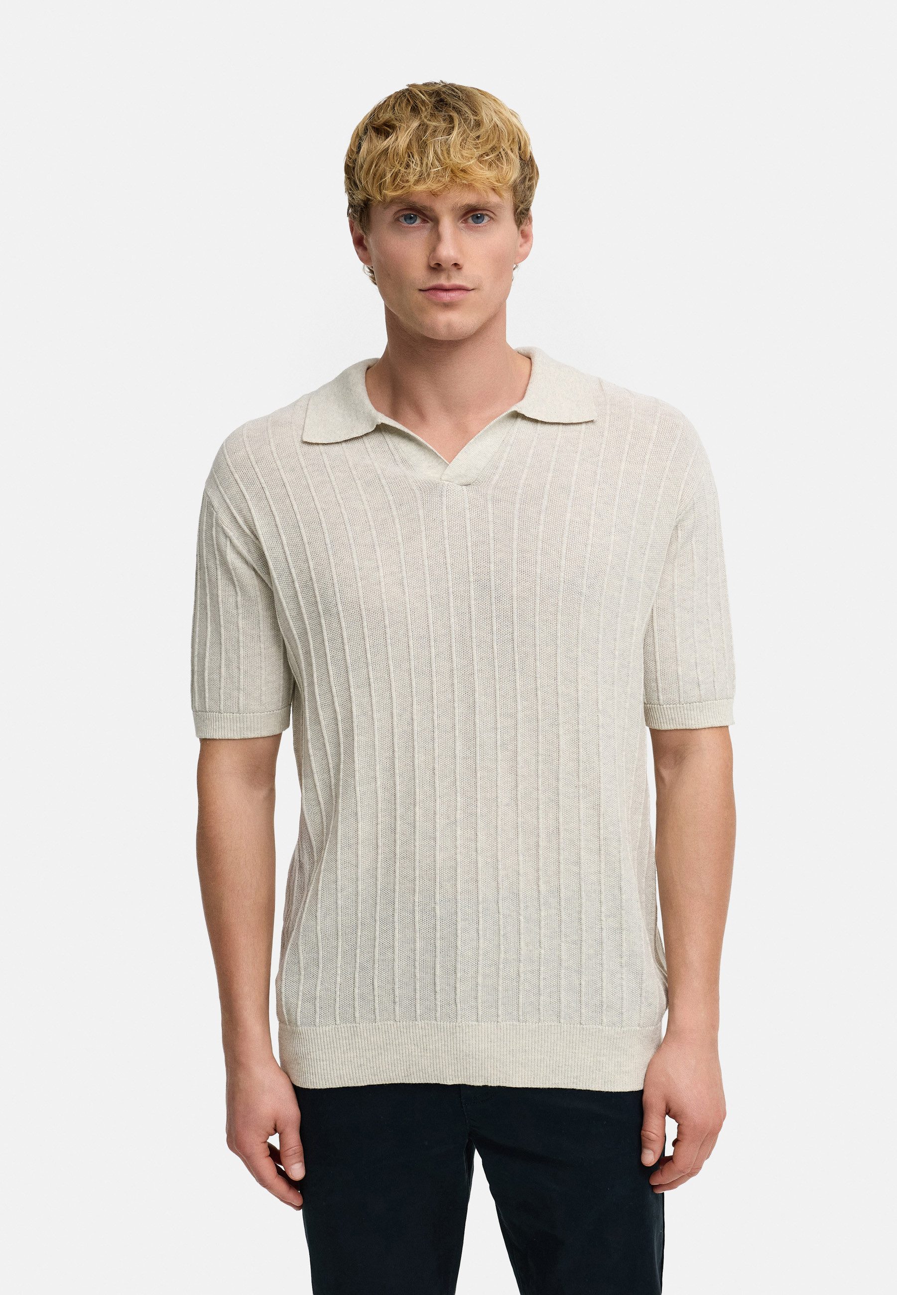Kronstadt Poloshirt KSAlonzo aus leichtem Feinstrick mit kurzer Ärmellänge