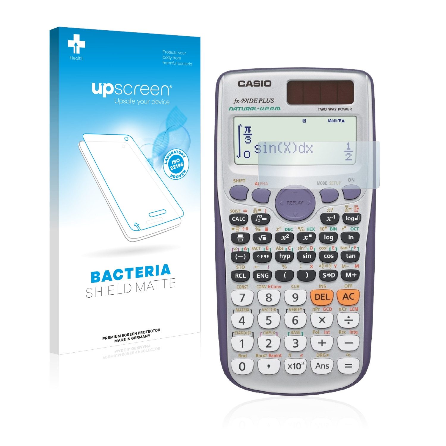 upscreen Schutzfolie für Casio FX-991DE Plus, Displayschutzfolie, Folie Premium matt entspiegelt antibakteriell