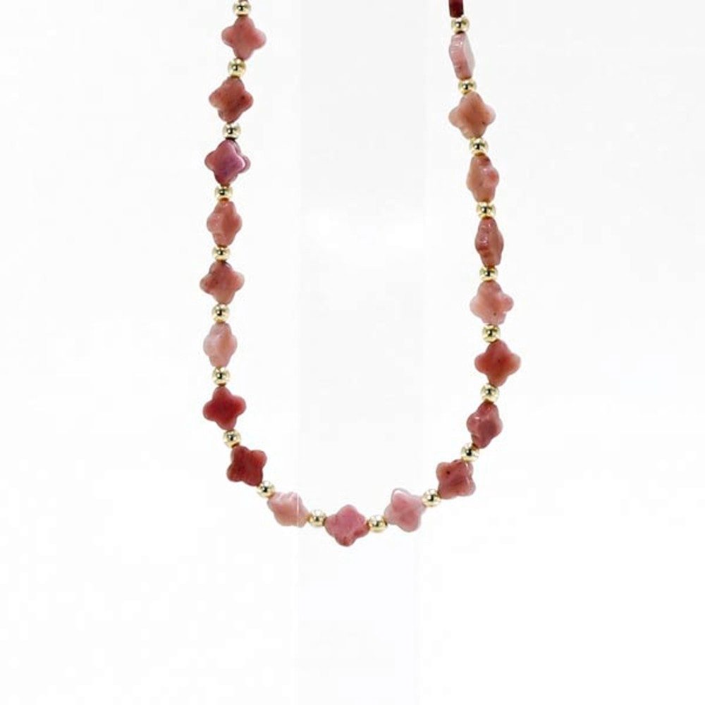 Cavill Silberkette Cavill Rhodochrosit 36,04 ct Hämatit 14,30 ct 925 Silber vergoldet (1-tlg)