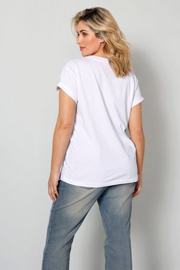 Sara Lindholm Rundhalsshirt T-Shirt großer Print Rundhals Halbarm