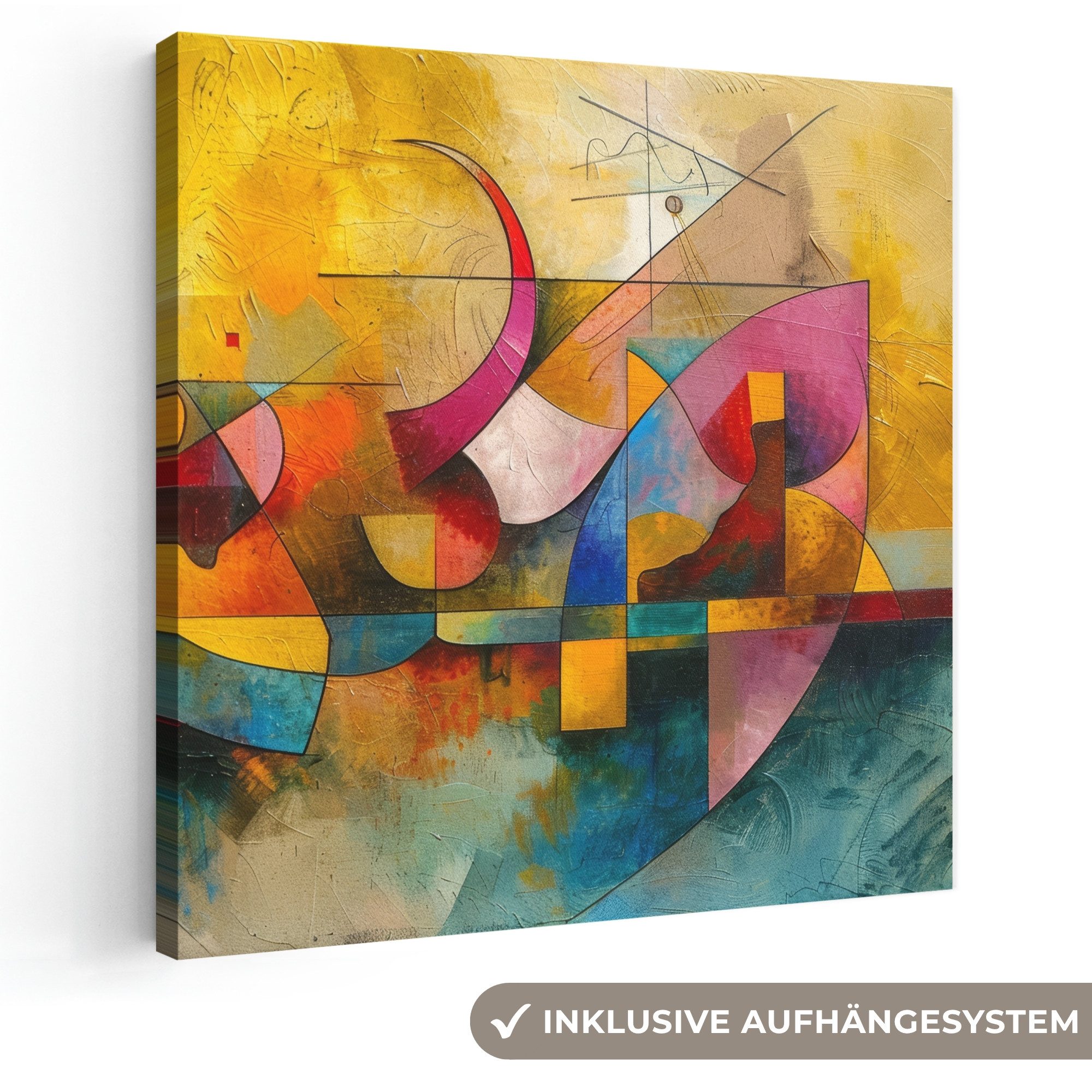 OneMillionCanvasses® Leinwandbild Kunst - Abstrakt - Ästhetisch - Farbenfroh - Kunst, Fotodruck (1 St), Wandbild, Deko Schlafzimmer Wohnzimmer Flur 20x20 cm
