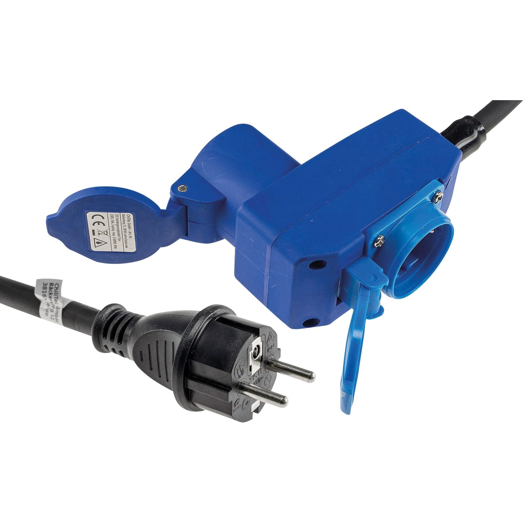 ChiliTec CHILITEC CEE-Adapter 23915 1,5 m, CEE auf Schutzkontaktstecker CEE-Adapterkabel
