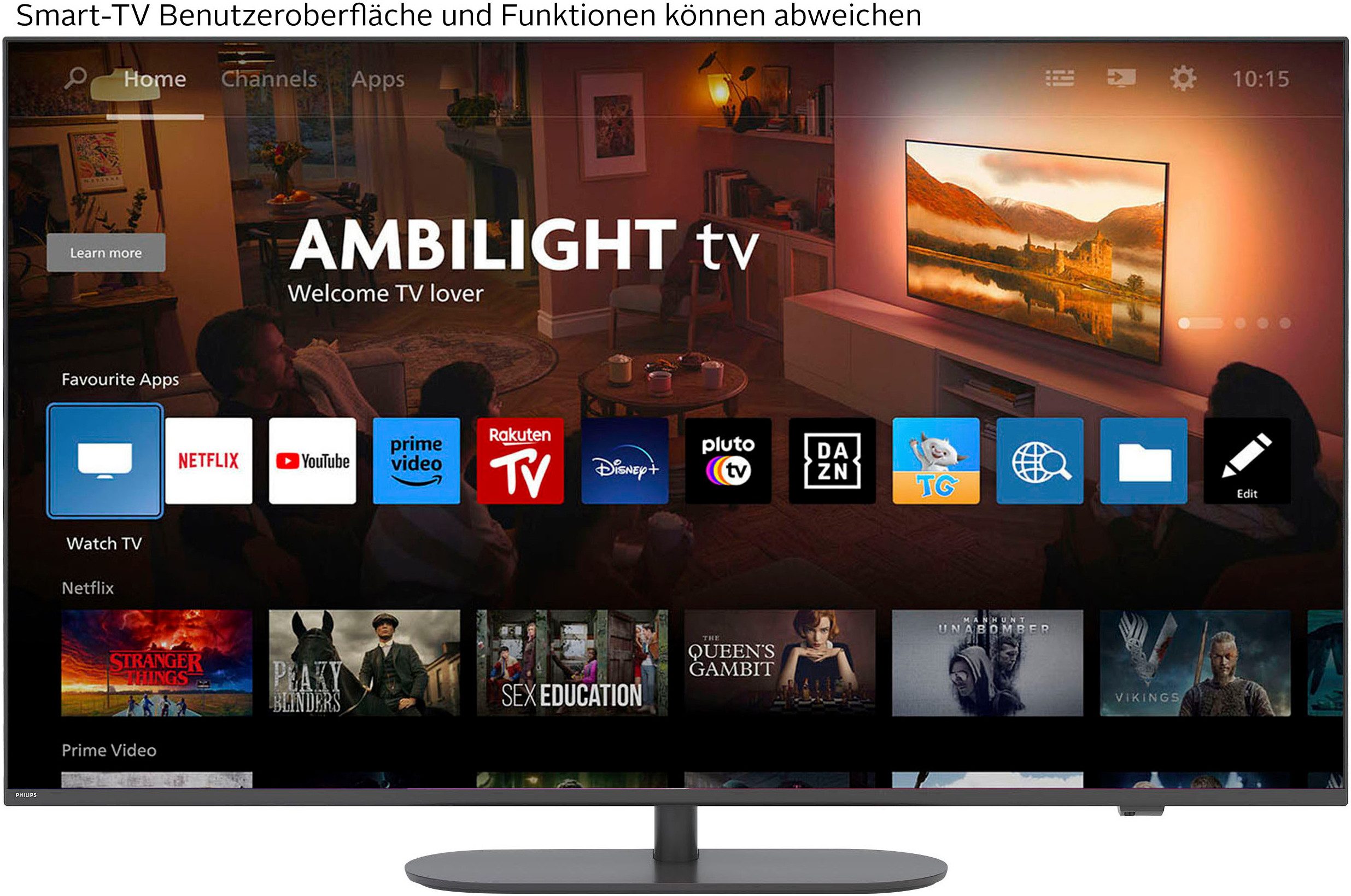 Philips 43PUS9000/12 QLED-Fernseher (108 cm/43 Zoll, 4K Ultra HD, Smart-TV, Ambilight, P5 Picture Engine, Dolby Vision & Atmos, Gaming, Alexa)
