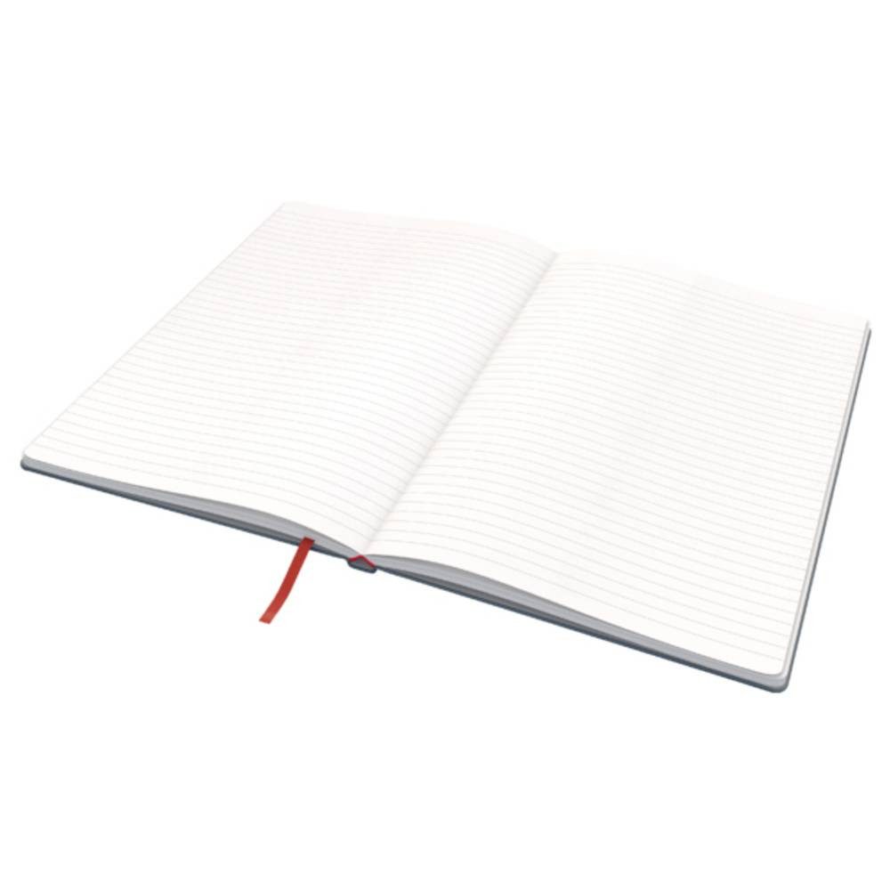 LEITZ Notizbuch 44830089 Notizbuch liniert Grau 80 Blatt DIN B5, Hardcover, Gummibandverschluss