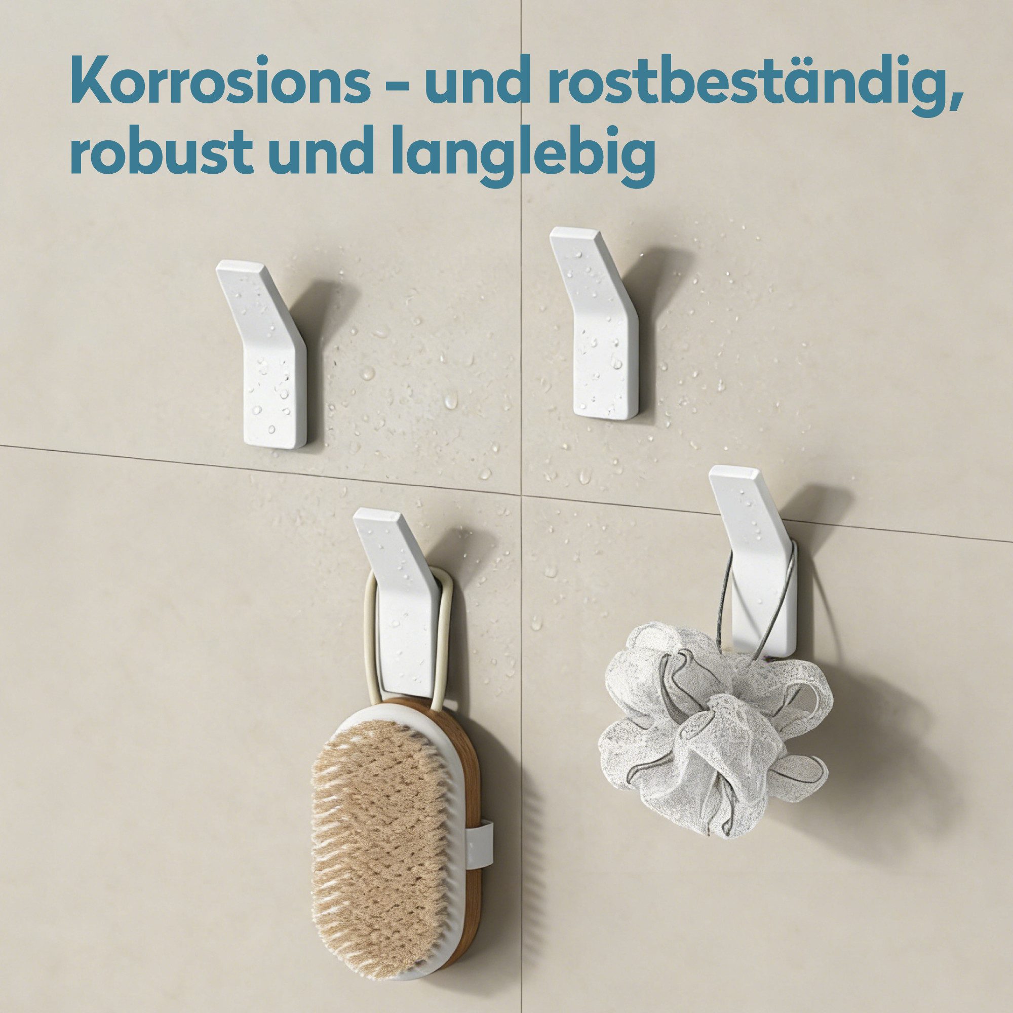 doporro Wandhaken Handtuchhaken Klebehaken aus Zinklegierung ohne Bohren Stalo-13, (4-St), 40° Wandneigung, Zinklegierung in einem Stück gegossen