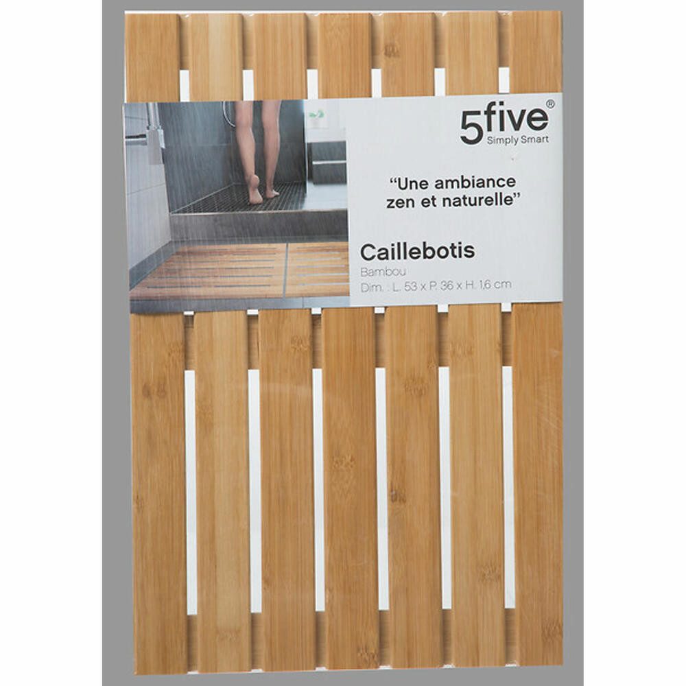 5five Simply Smart Badematte Naturelle, 53 x 36 cm, Bambus, rechteckig
