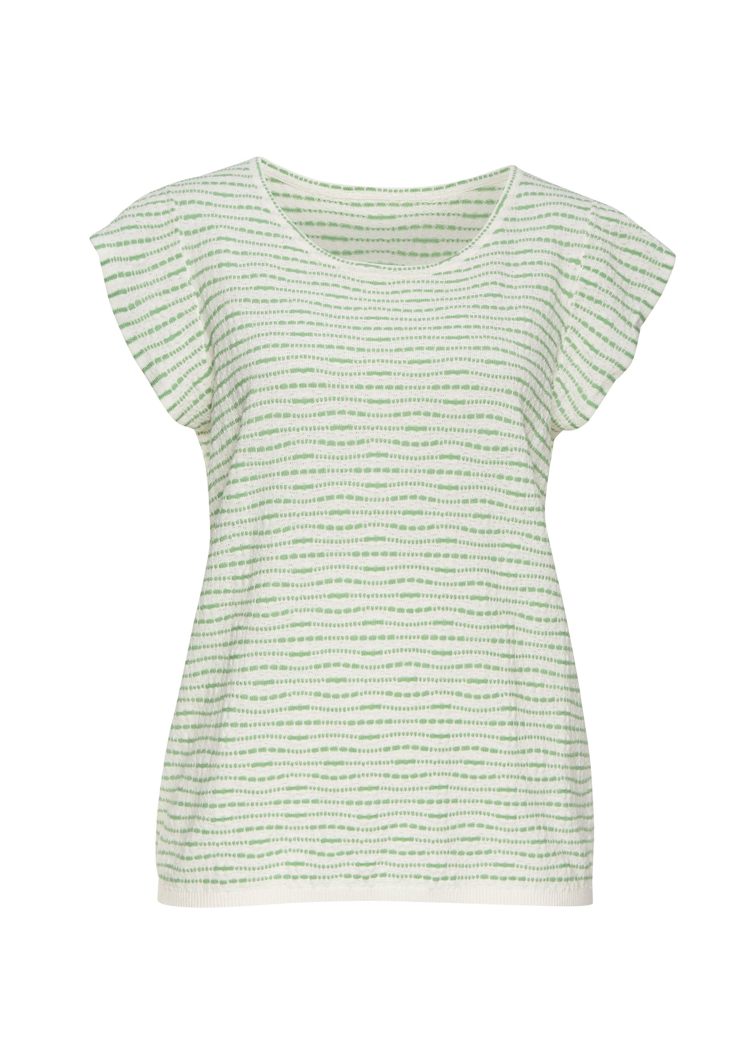 Vivance Rundhalsshirt mit Streifenstruktur aus leichter günstig online kaufen