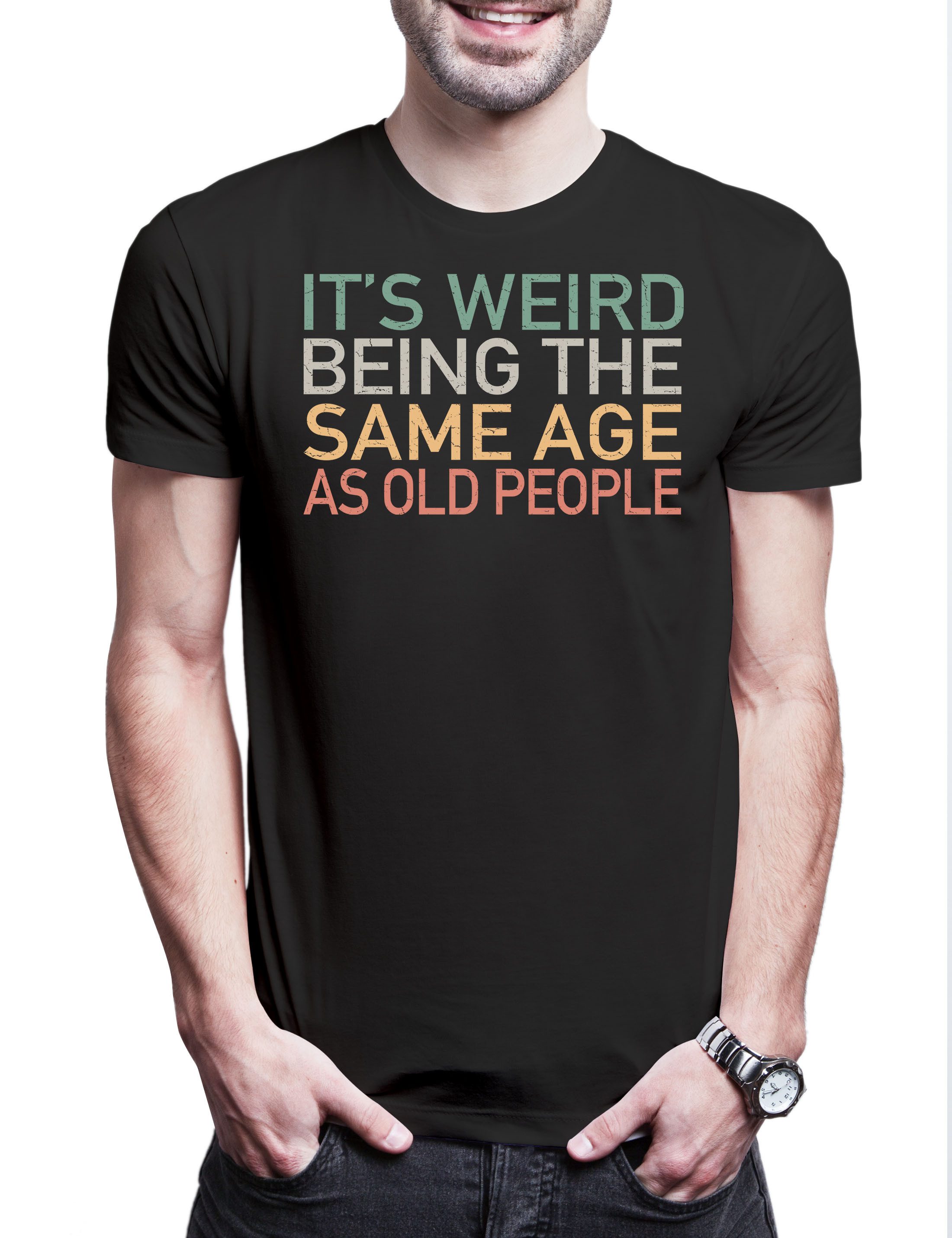 Print-Shirt It´s Weird Beinge Age As Old People Herren T-Shirt Rentner Vintage
