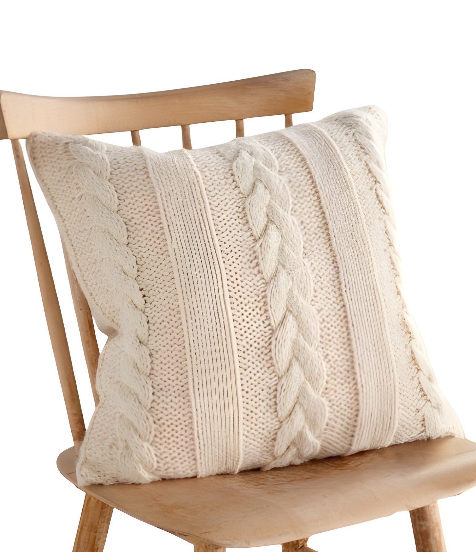 Dekoleidenschaft Kissenhülle "Strick" mit Zopfmuster, beige, 45x45 cm, Kissenbezug extra weich, (1 Stück), Zierkissenhülle, Couchkissen Bezug, Sofakissen Kuschelkissen Hülle