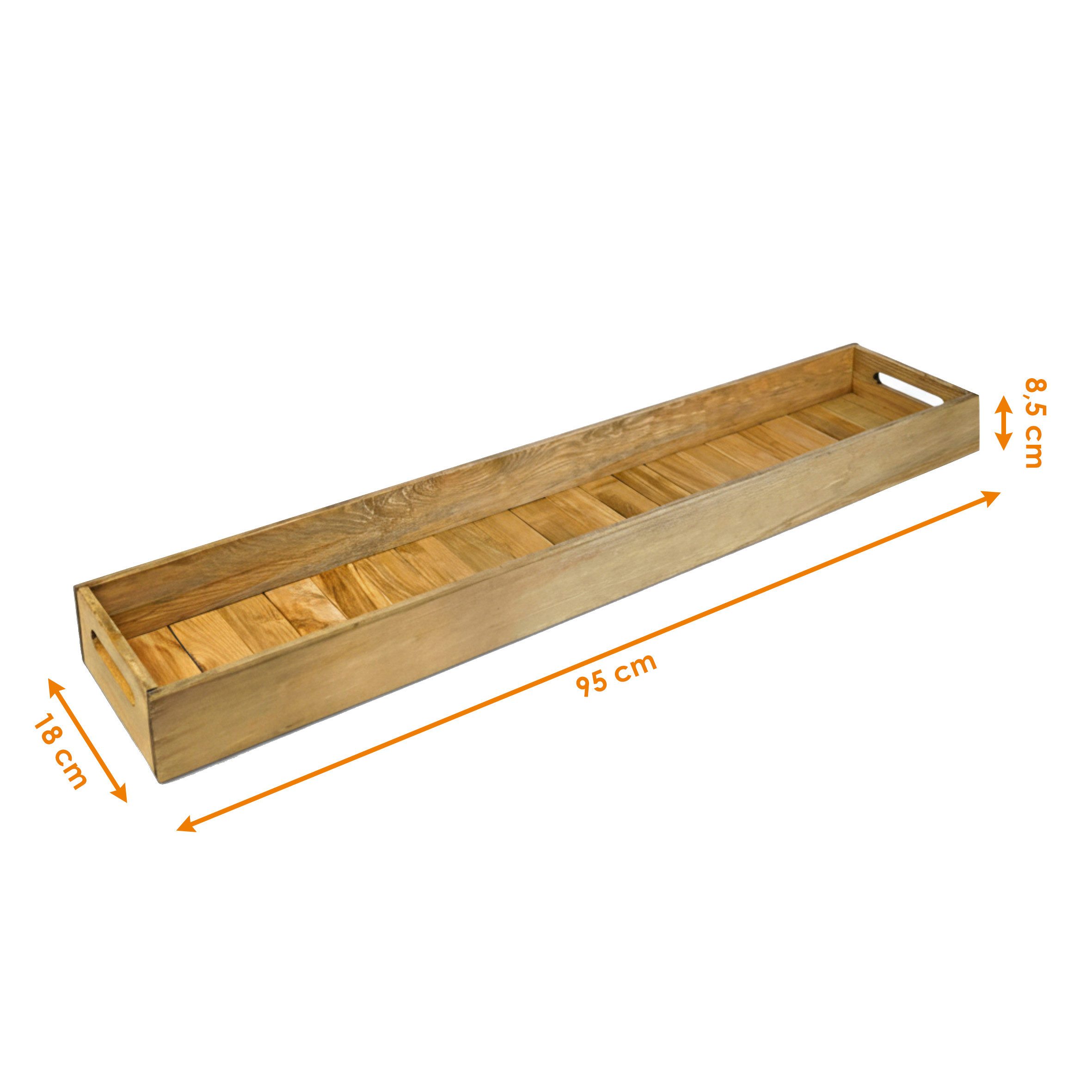 Spetebo Kerzentablett XXL Holz Dekotablett - 95 x 18 cm (Set, 1 St., 1 Tabl günstig online kaufen