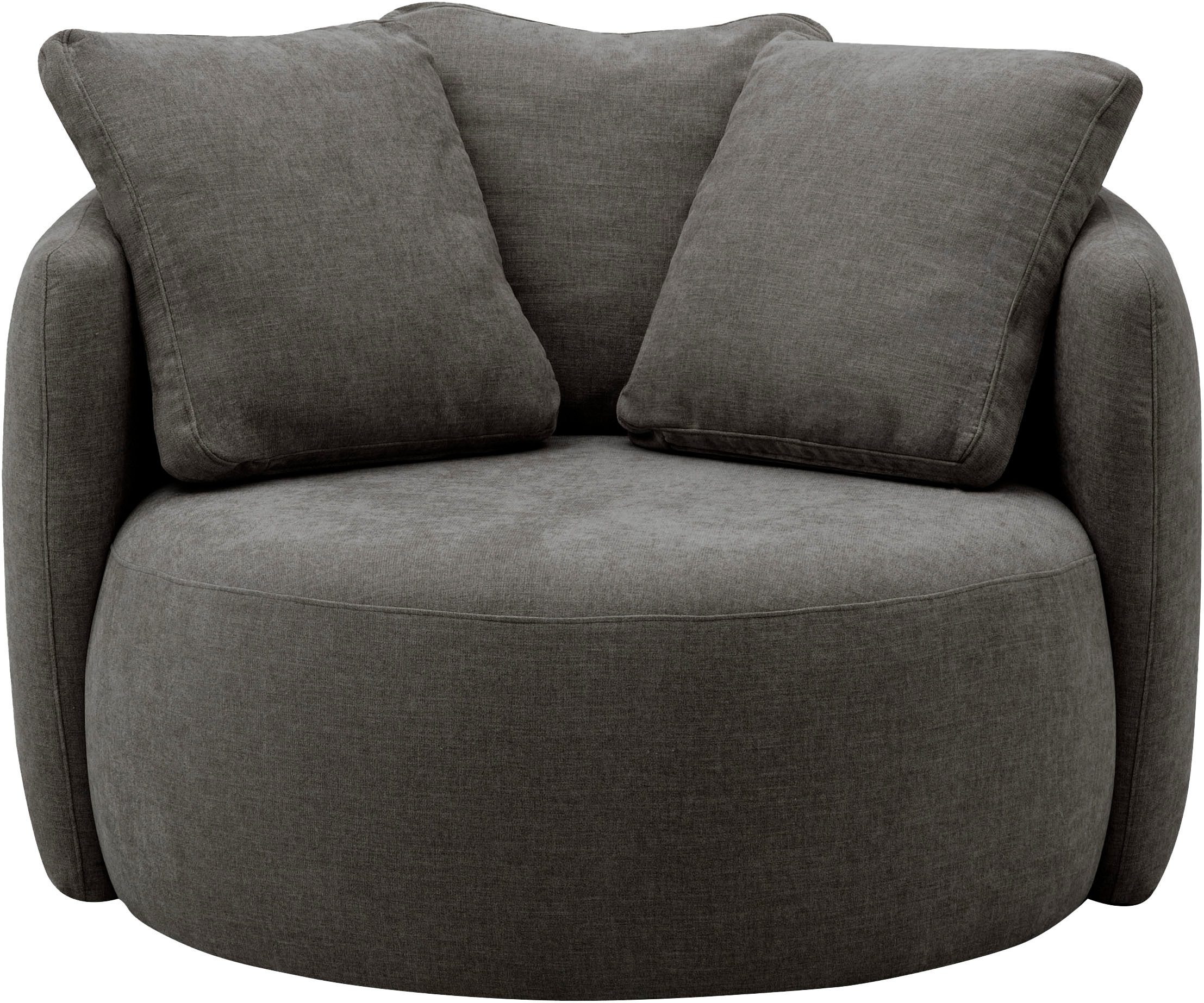 OTTO home Sessel Kaarl, moderner Rundsessel, Loungesessel, Loveseat, Webstoff, in fünf Farben, inkl. Rückenkissen, zeitloses Design