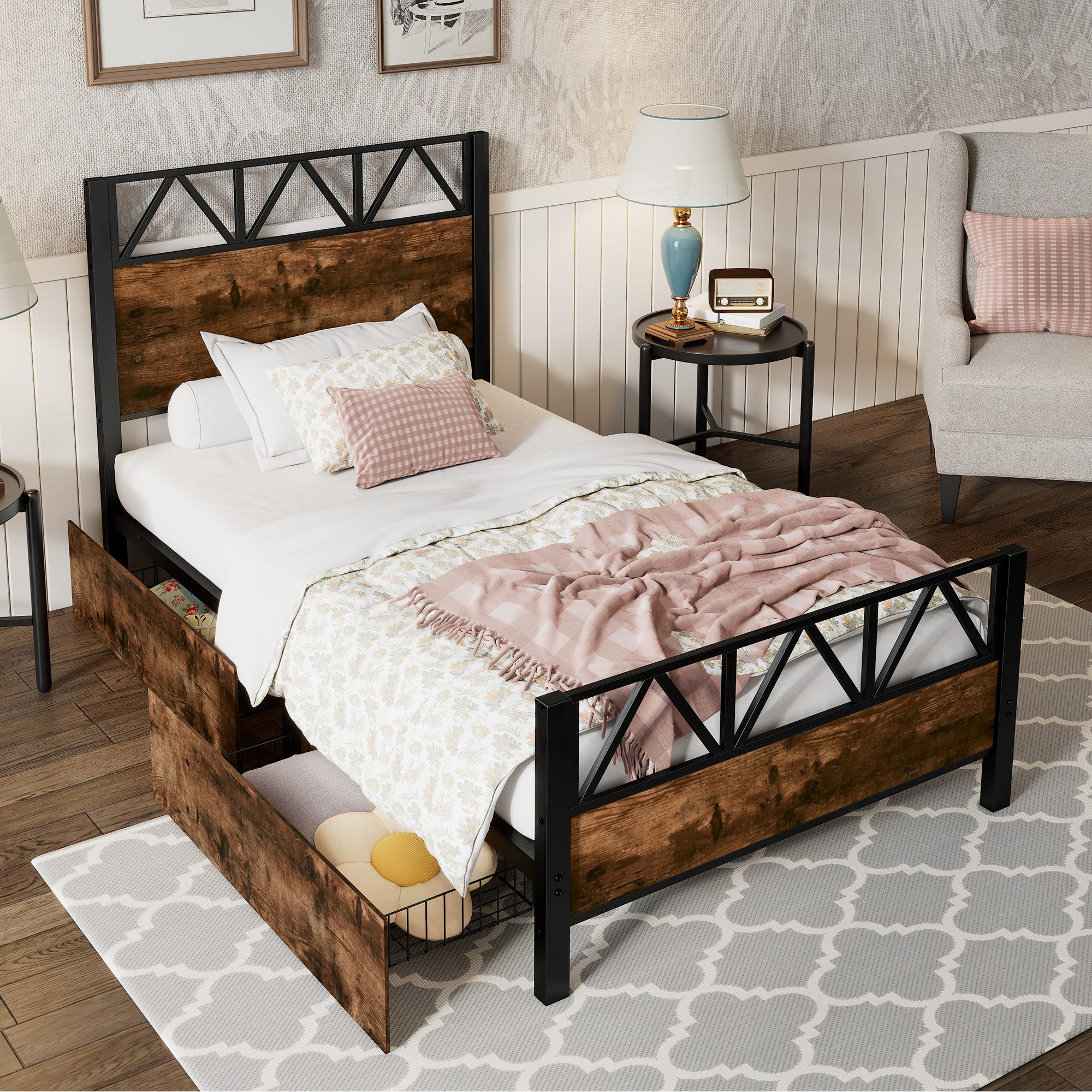 Flieks Metallbett, Einzelbett Kinderbett 90x200cm mit günstig online kaufen