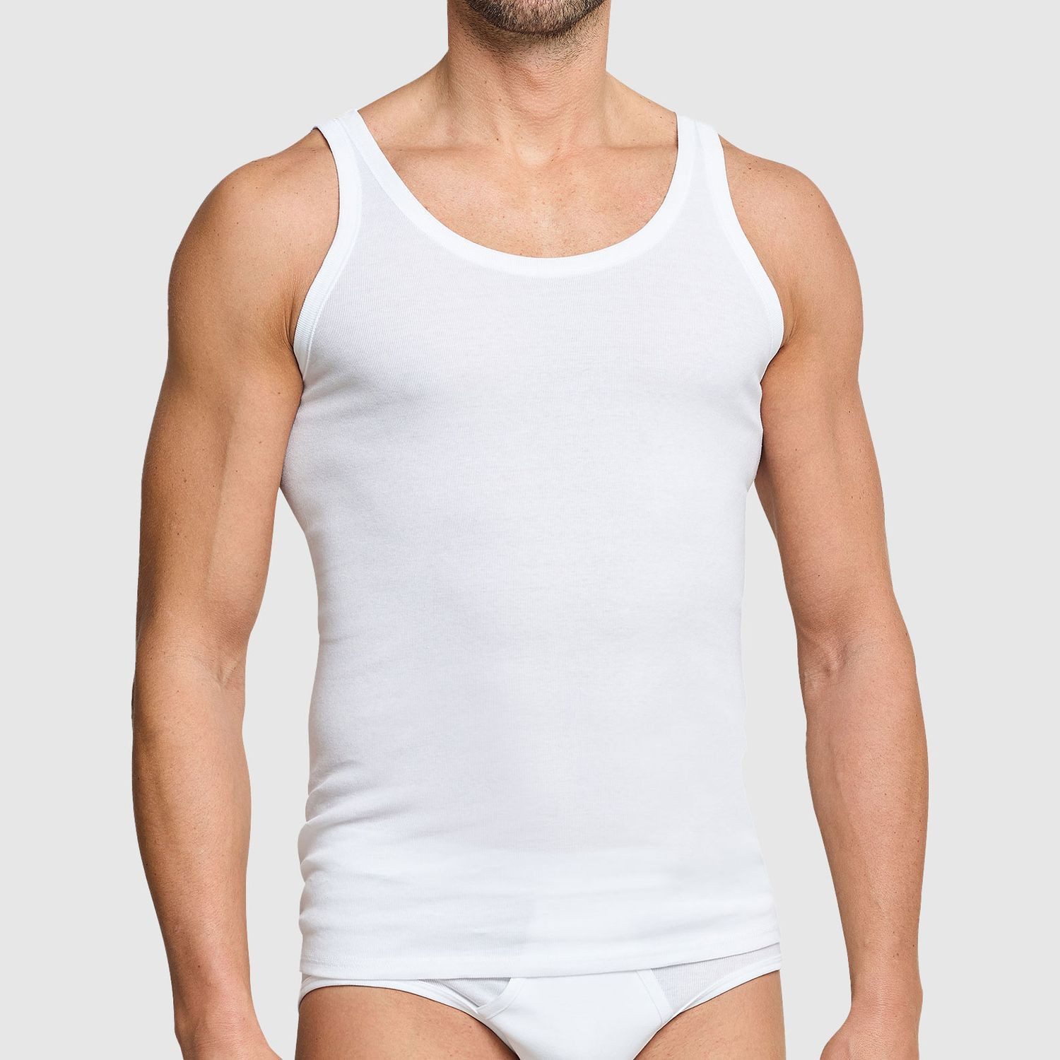 Schiesser Unterhemd Essentials (Mehrpack, 2-St., 4 Stück) Feinripp, strapazierfähig+ langlebig, weich auf der Haut im 4er Pack