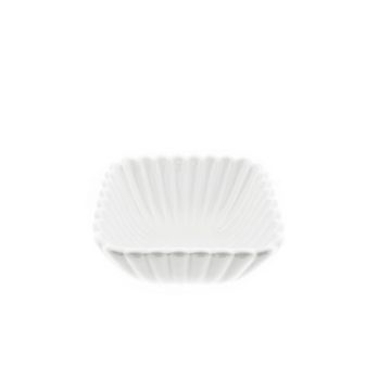 Sunay Snackschale 8 Teiliger Snackschalen-Set Riffle Design aus Porzellan in Weiß Eckig, (8-tlg)
