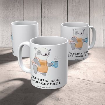 Mr. & Mrs. Panda Tasse Barista Leidenschaft - Weiß - Geschenk, Tasse, Tasse Motive, Teetasse, Keramik, Brillante Bedruckung