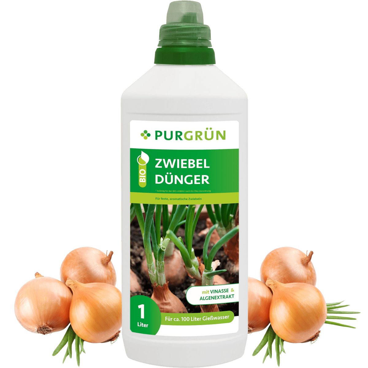 Gemüsedünger Purgrün Bio Zwiebel Dünger, NPK 4+1+7, Algenextrakt, 1L