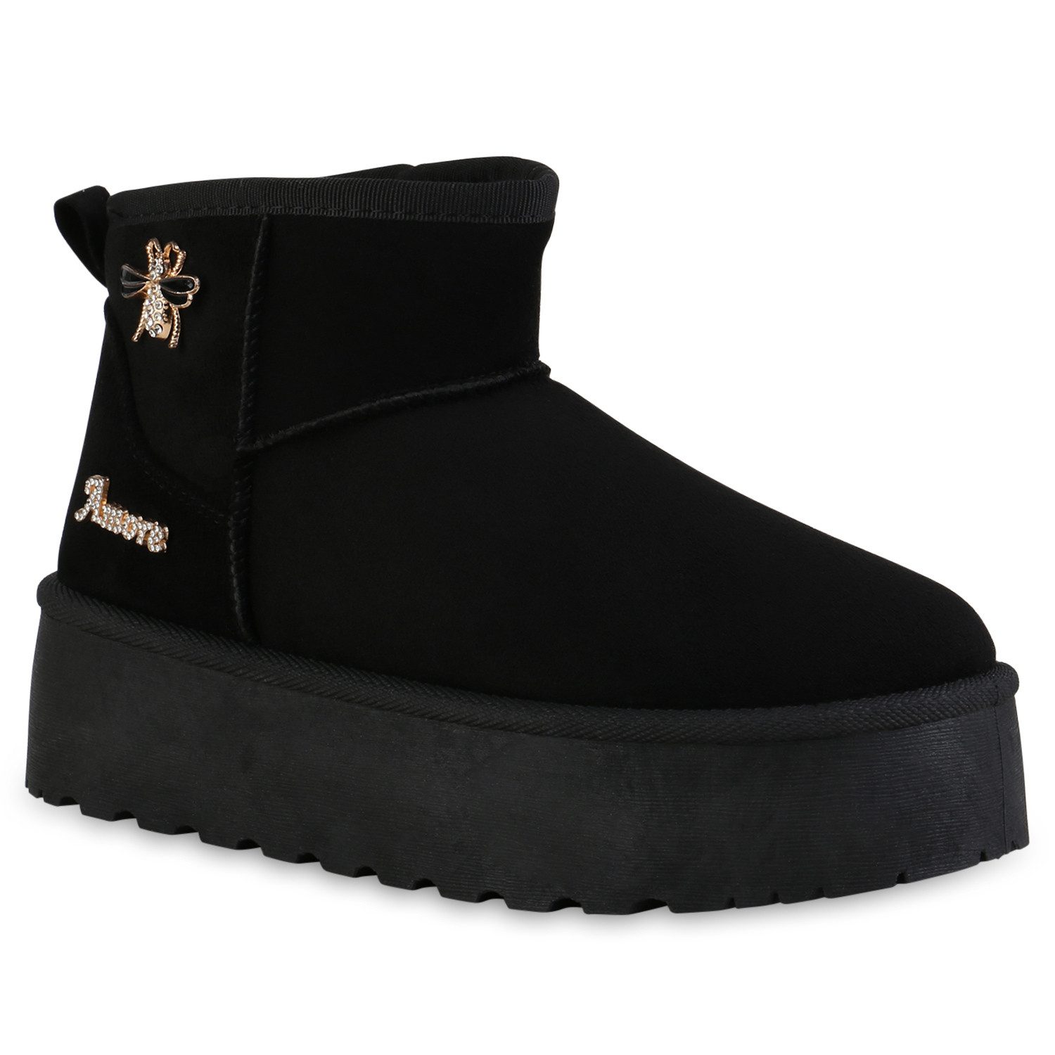 VAN HILL 841462 Winterstiefelette Damen Warm Gefütterte Winter Boots Stiefe günstig online kaufen