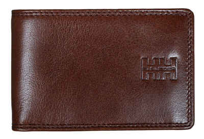 Elbleder Mini Geldbörse Polo 106 Mini Geldbörse aus Echtleder, mit 4 Kartenfächern und RFID Schutz Braun