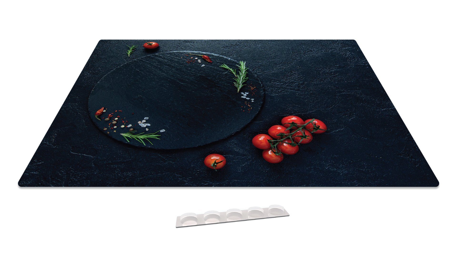 ALLboards Schneidebrett Glas Tomaten Arbeitsplatte Schneidebrett 52×60 Herdabdeckplatte cm